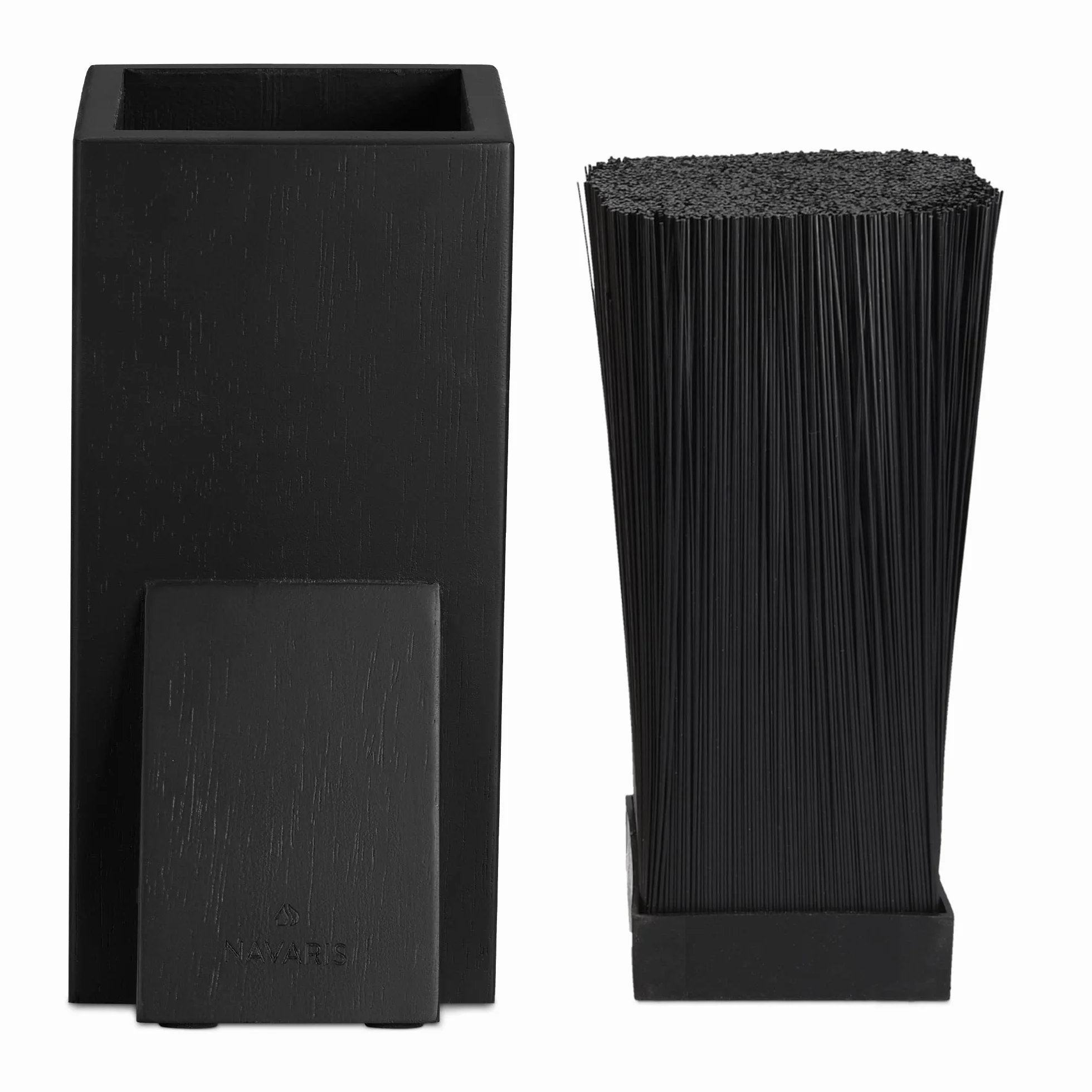 Navaris Bloc Couteau Bois Acacia 25x15x10,5 cm Vide Tiges Plastique