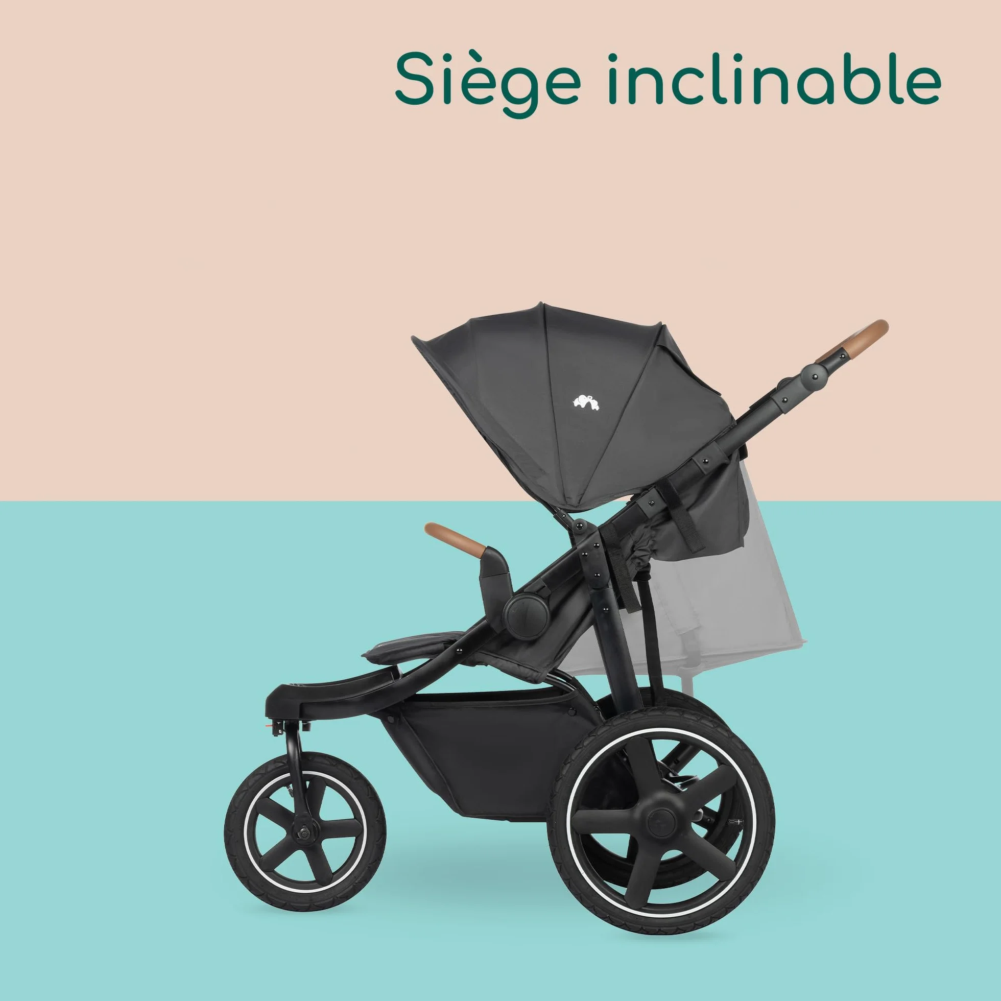Bebeconfort Cloudy Poussette Tout Terrain 0-4 ans 22 kg Pliage Rapide Guidon Réglable Mineral Graphite