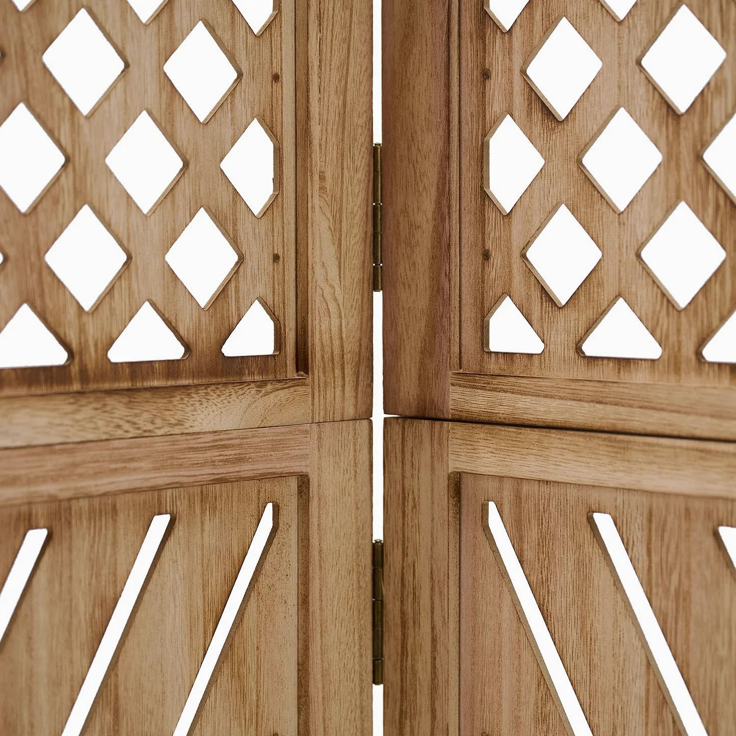 Homestyle4u 2014 Paravent 3 panneaux en bois naturel, protection visuelle espagnole