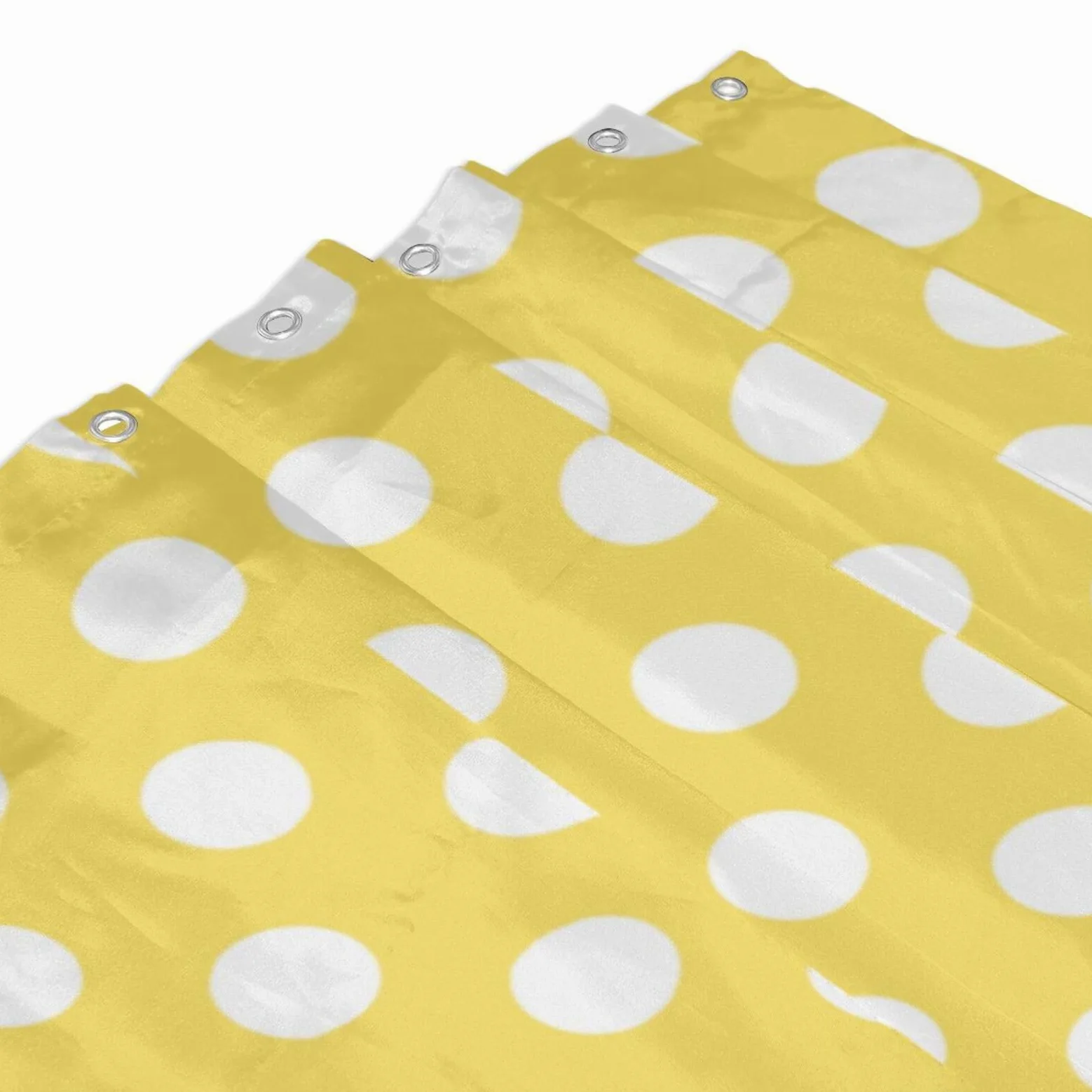 Rideau de douche imperméable et lavable en machine à pois jaune clair – 152,4 x 183 cm d'épaisseur – Décoration de salle de bain mignonne