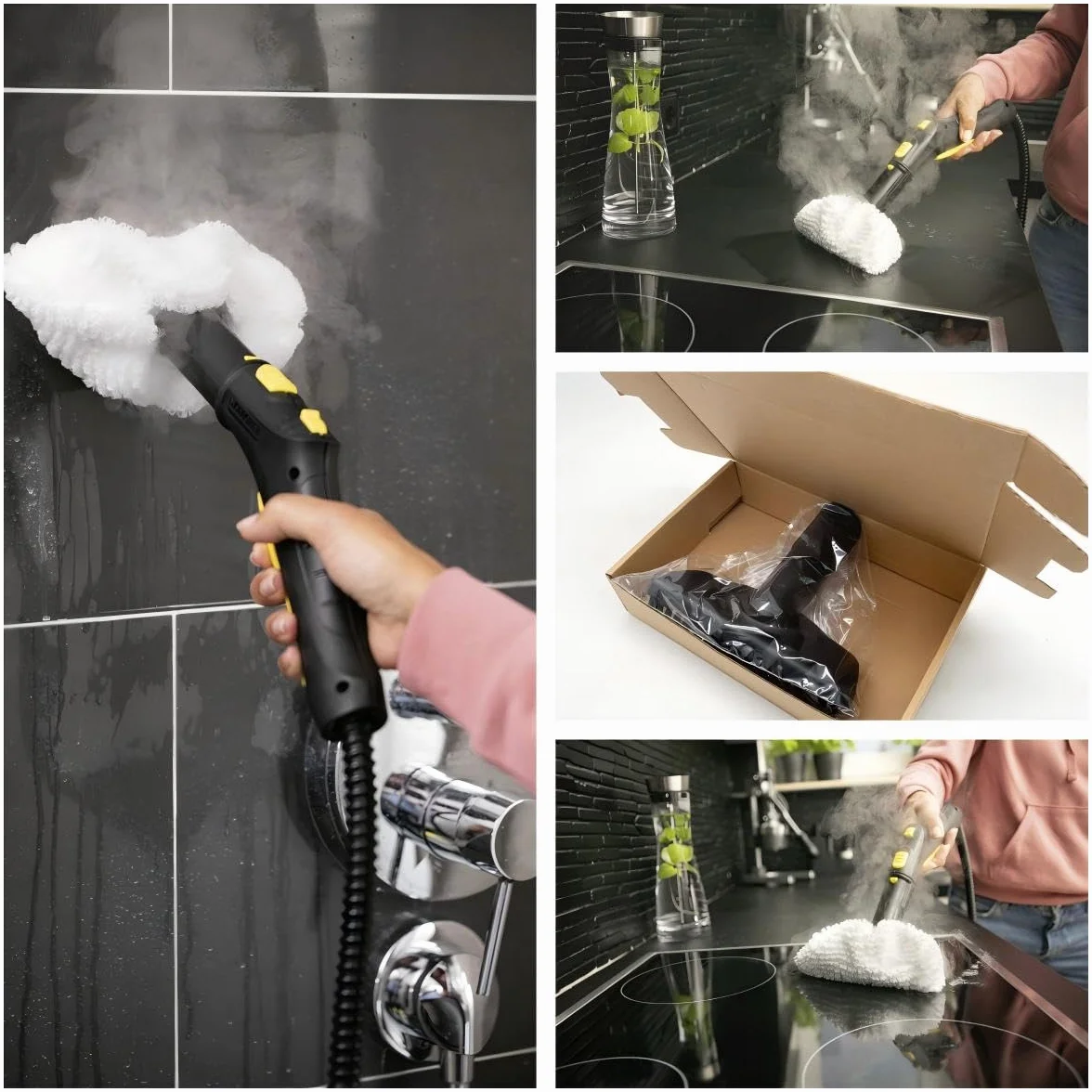 Brosse à main Bonnettes de nettoyage à vapeur pour Kärcher SC1 SC2 SC3 SC4 SC5 Easyfix