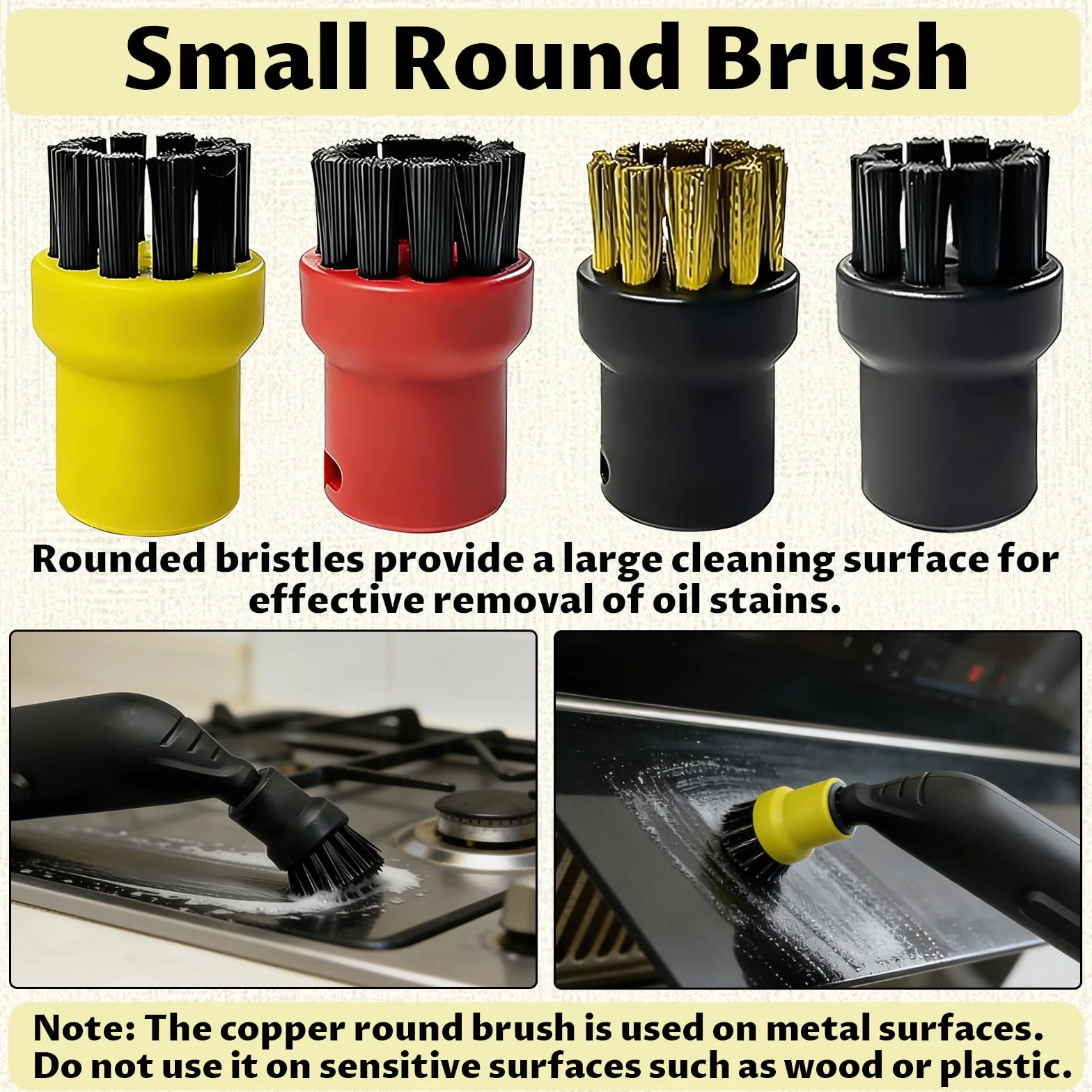 Accessoires de Nettoyeur à Vapeur pour Kärcher SC1 SC2 SC3 SC4 SC5, 12 Pièces avec Brosse Ronde