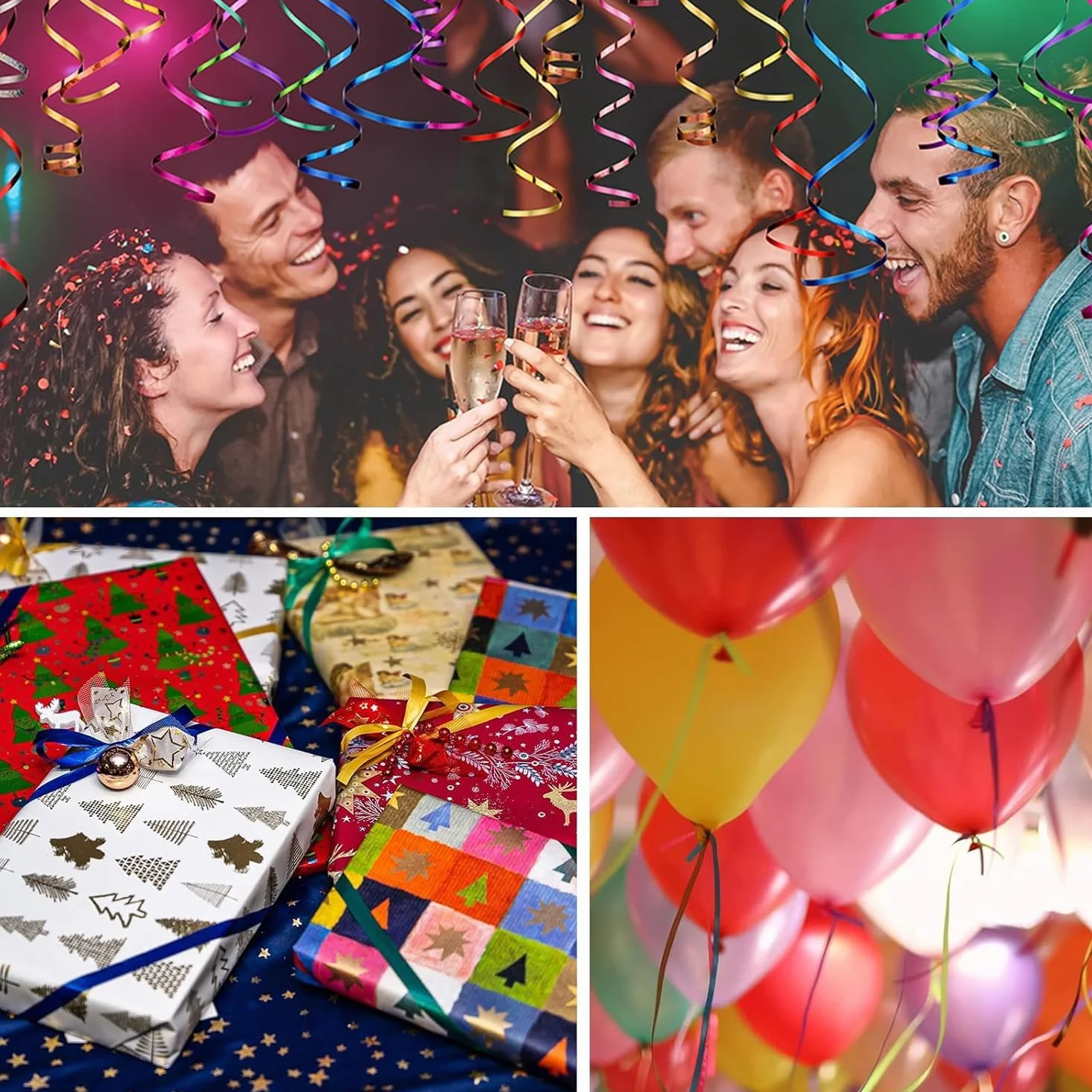 Ruban Argent Ballon Ficelle 500 Yard Cadeau Rubans Brillant Curling pour Décoration Mariage Anniversaire
