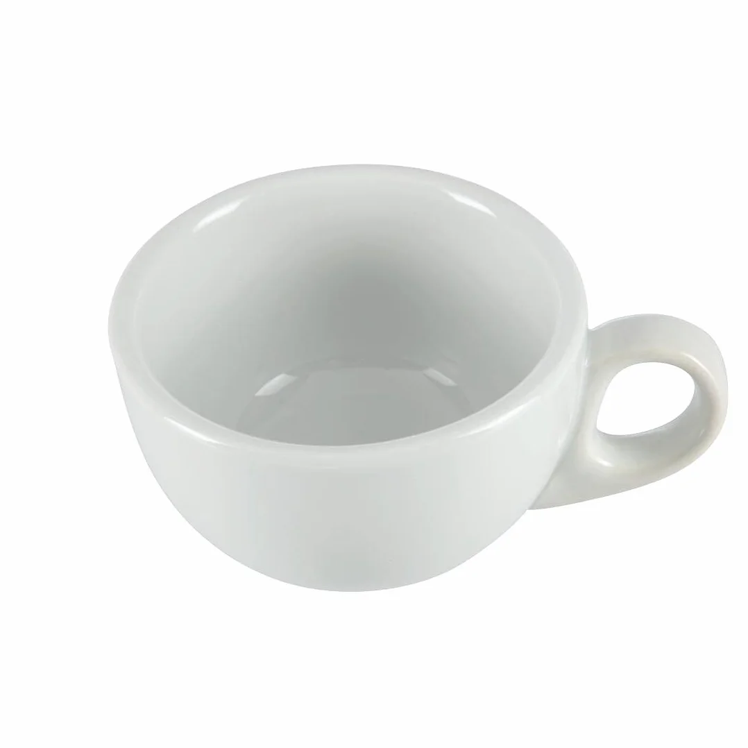Olympia Athena Tasses empilables 228ml (lot de 24), porcelaine blanche, résistantes aux éclats, compatibles avec la soucoupe CC202, passent au micro-ondes/lave-vaisselle, CC201