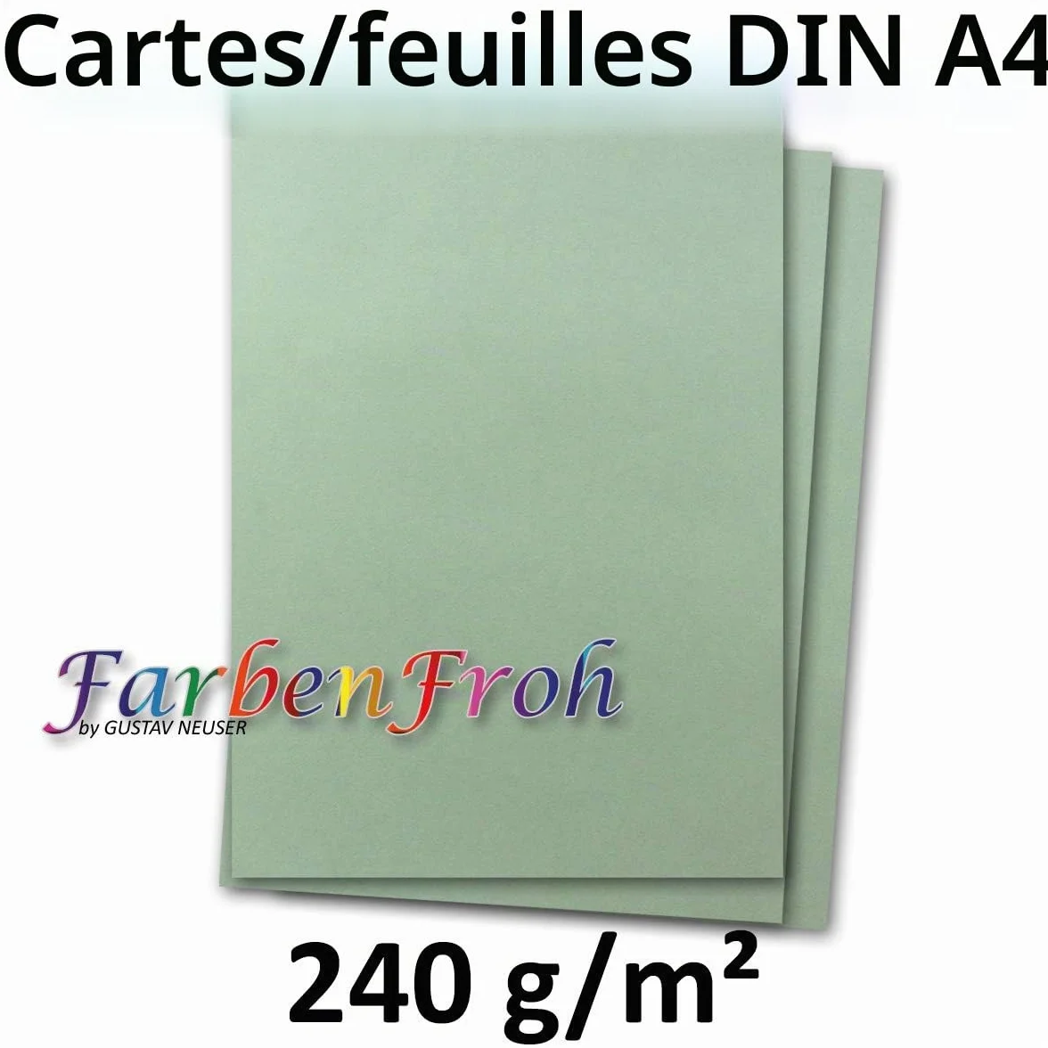 FarbenFroh by GUSTAV NEUSER Papier tonique Carton photo A4 210 x 297 mm 240 g/m² eucalyptus vert