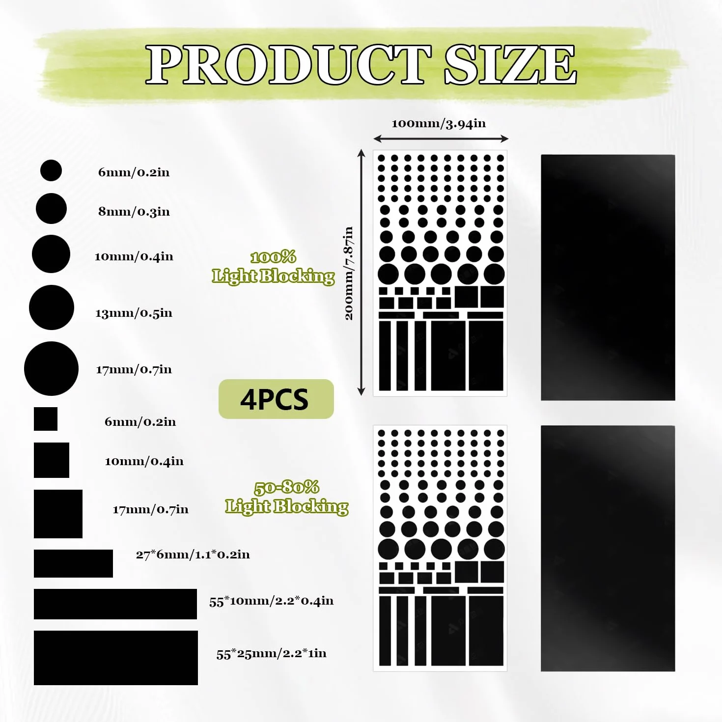 LED Blackout Sticker Lumières Light Dimming Sticker Couvercles Feuilles Gradation Autocollants Blocage Routeurs Électroniques Horloges TV Noir