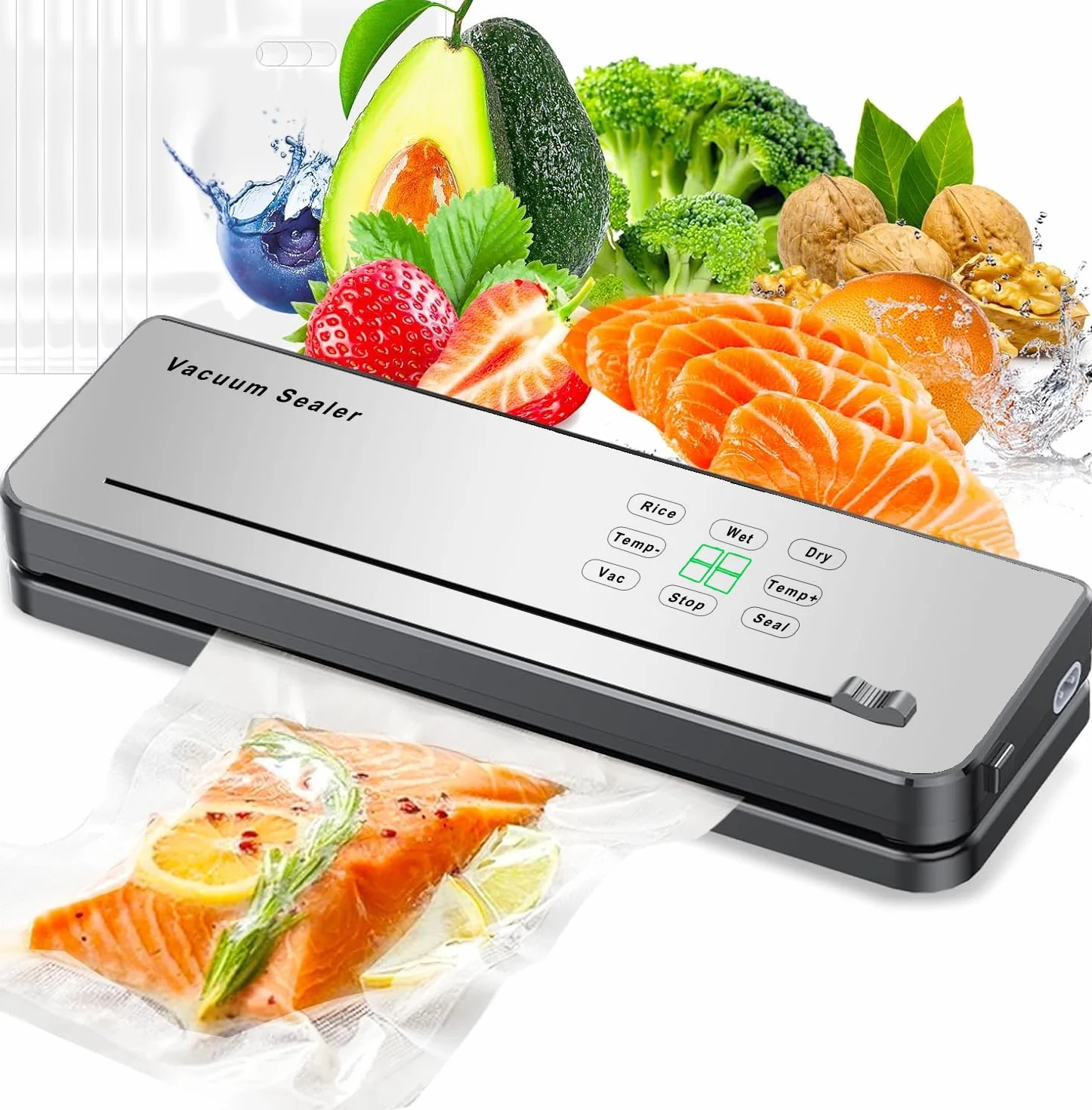 Machine Sous Vide Alimentaire ESoundvol 8 en 1 avec Contrôle de la Température et Coupe-Aliments Intégré