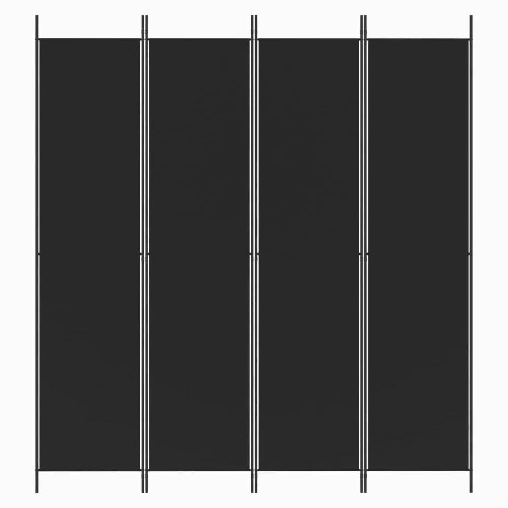 vidaXL Cloison de séparation 4 Panneaux Noir 200x220 cm Tissu