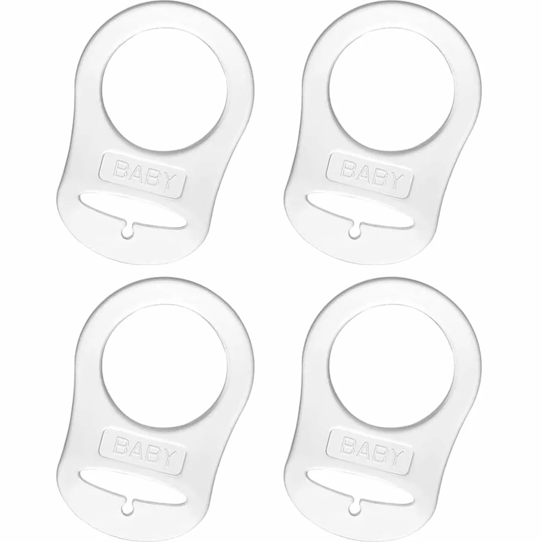 Adaptateur Attache de Sucette en Silicone Transparent 4 Pièces
