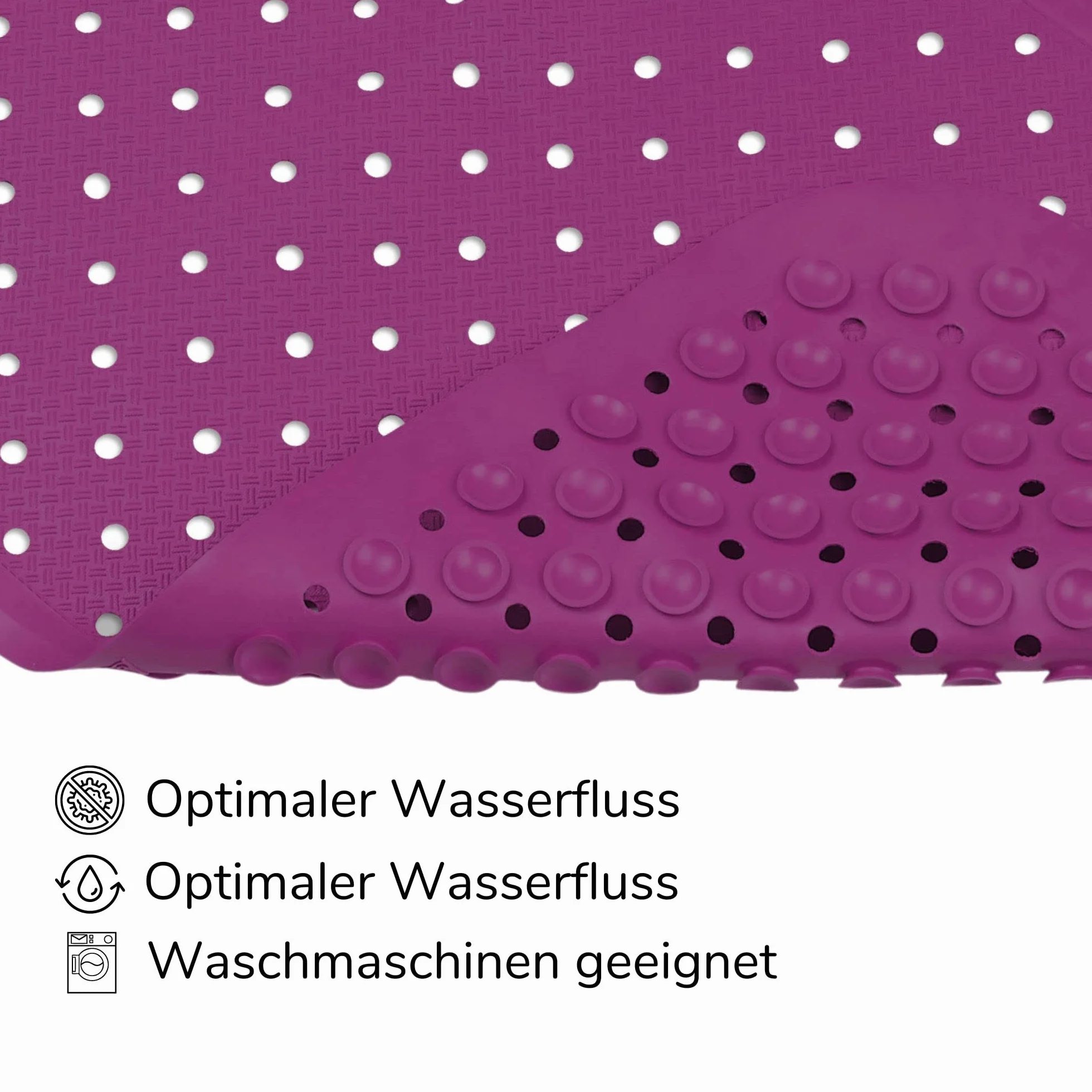 Tapis de baignoire antidérapant sans plastique FSC 76 x 34 cm Violet