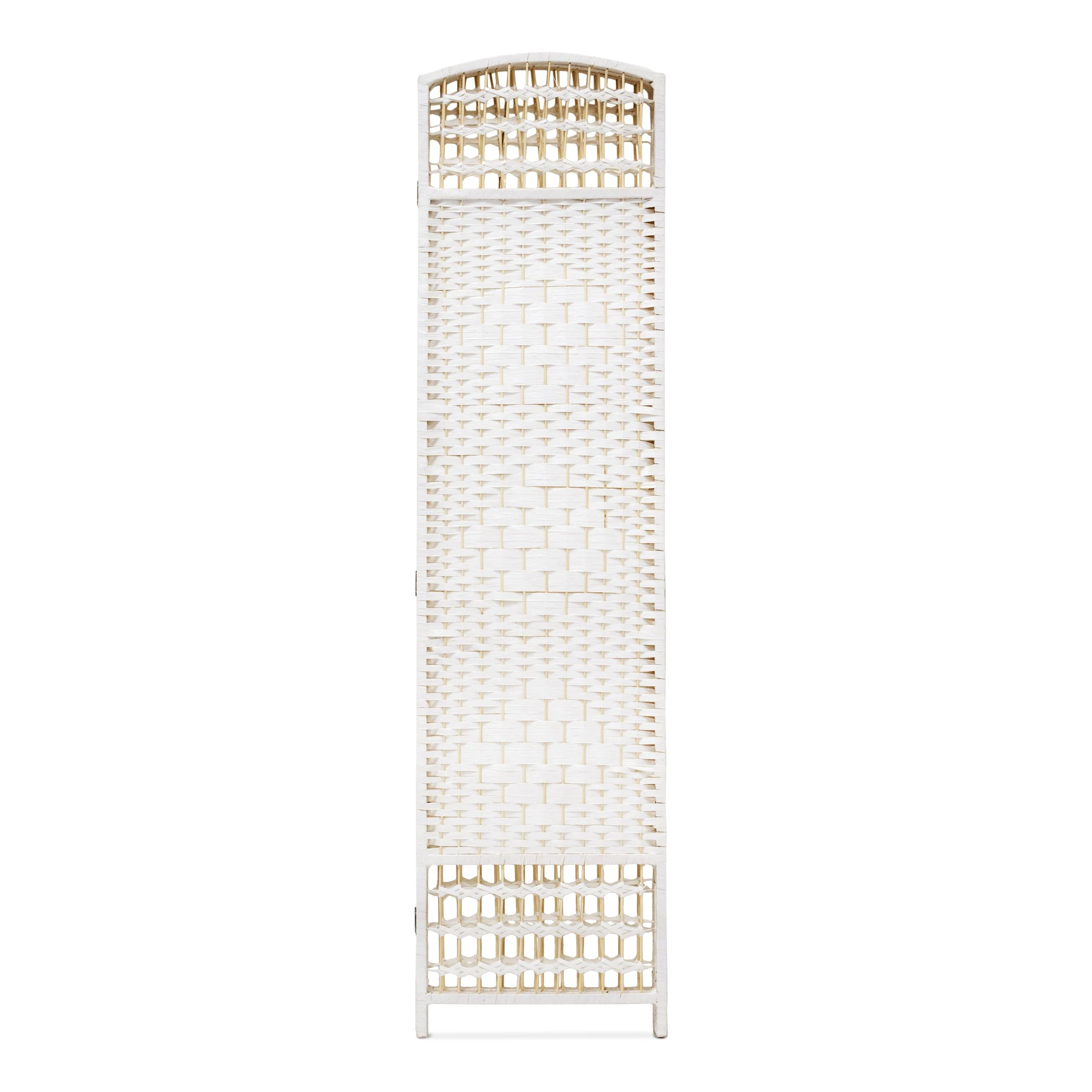Relaxdays Paravent 4 panneaux bambou pliable protège de la lumière séparateur pièce pliant cloison mur HLP 179 x 180 x 2 cm, blanc
