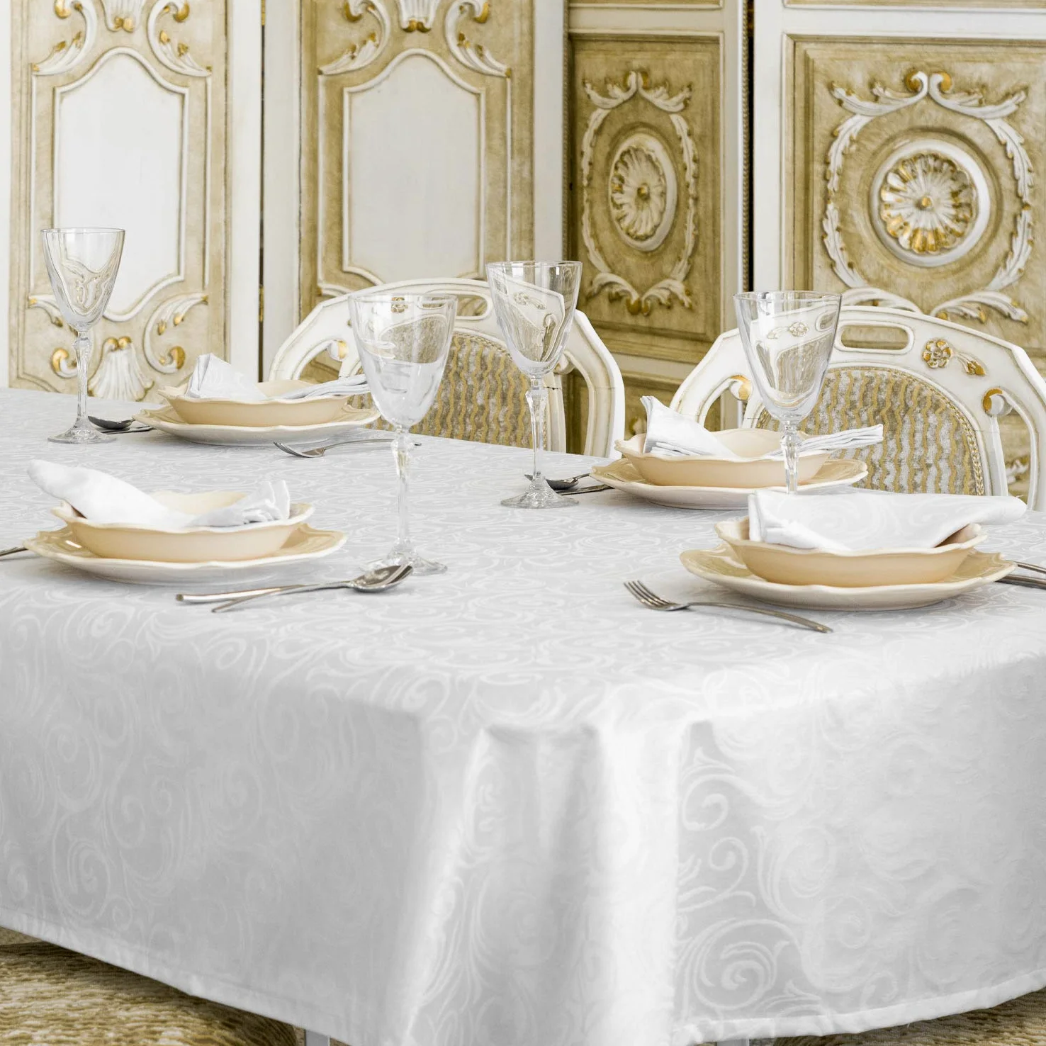 BGEUROPE Nappe - Antitache - Blanc - Réf. Lyon - 150cm x 300cm