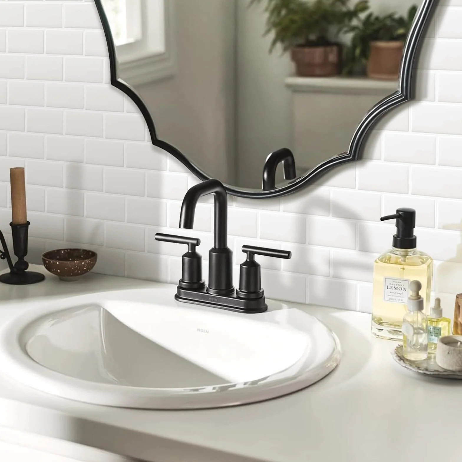 Blanc Sticker Carrelage Adhesif Mural 3d Cuisine Salle de Bain 30.5x30.5cm