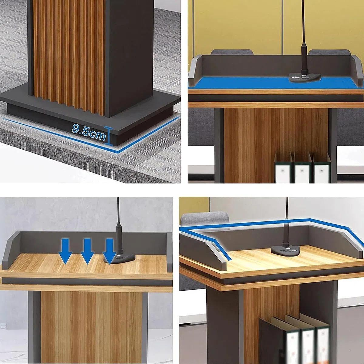 Pupitre en Bois pour église, école, séminaire, conférence ; Table d'orateur Robuste pour présentations et conférences