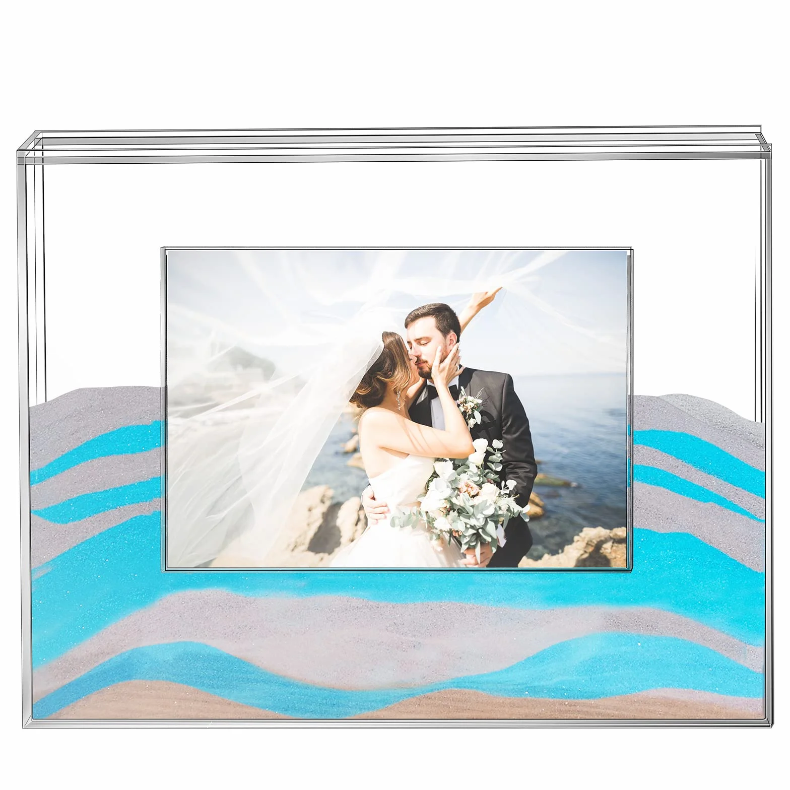 Cadre photo acrylique transparent pour décoration de mariage et intérieur, style classique