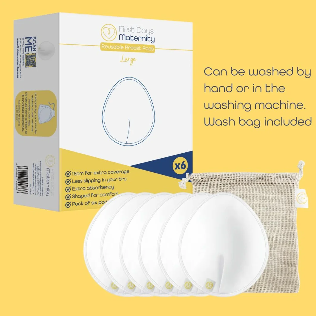First Days Maternity Coussinets d'allaitement réutilisables coton biologique Taille XL ultra-absorbants lavables