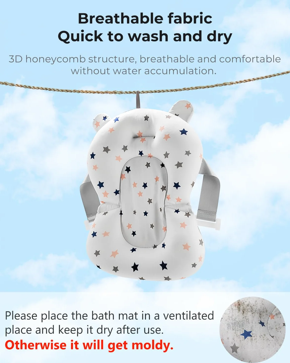 Coussin de Bain Bebe Baignoire Reducteur Oreiller Portable Flottant Antidérapant Nouveau-Né