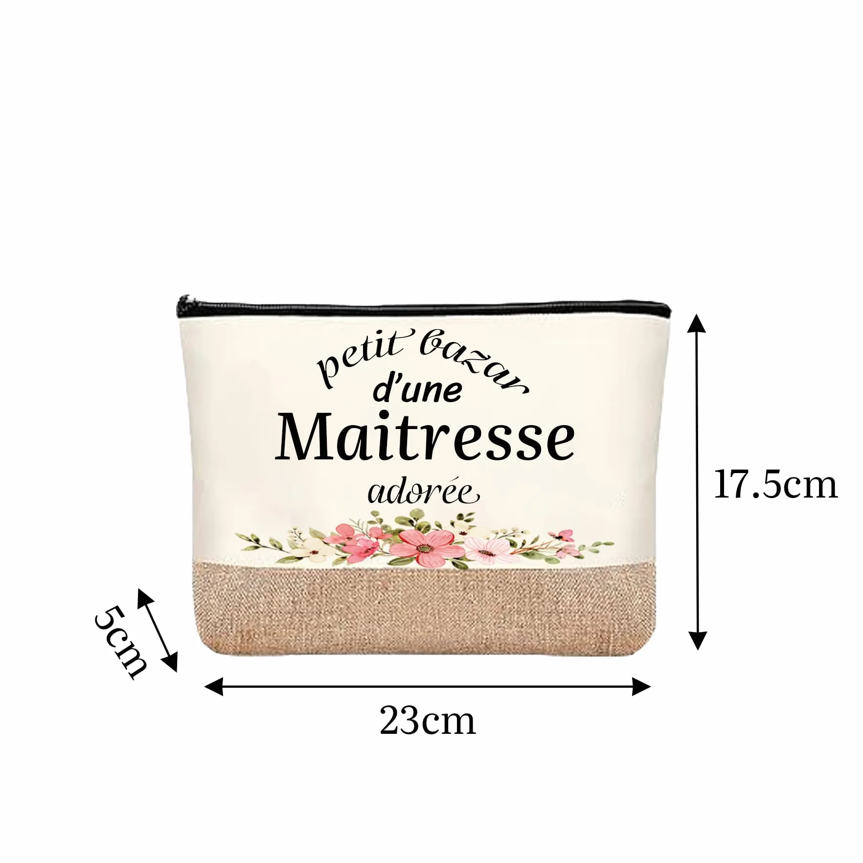 Sac Tote Bag Maitresse Trousse Maquillage Porte Clé Cadeau Fin d'Année Noël