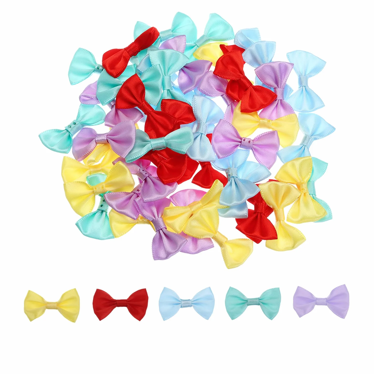 Mini Nœud Papillon Multicolore 3.8 x 2.5cm Satin Artisanat Bricolage Couture Mariage