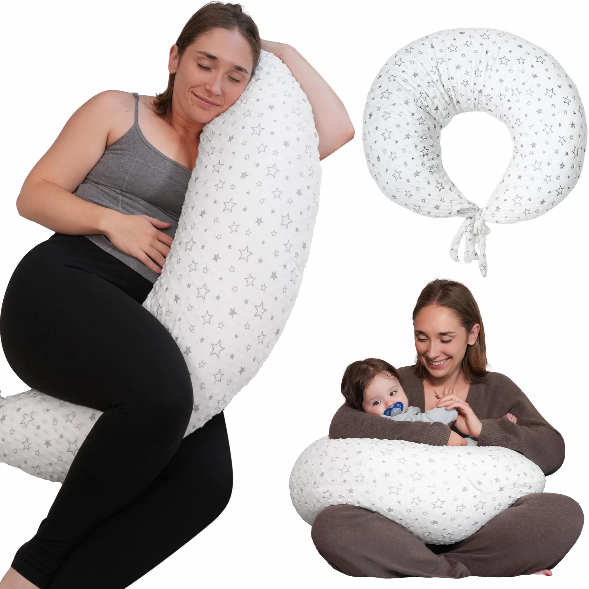 Coussin de Grossesse XXL DancesCat 170cm avec Housse Lavable pour Dormir et Allaiter