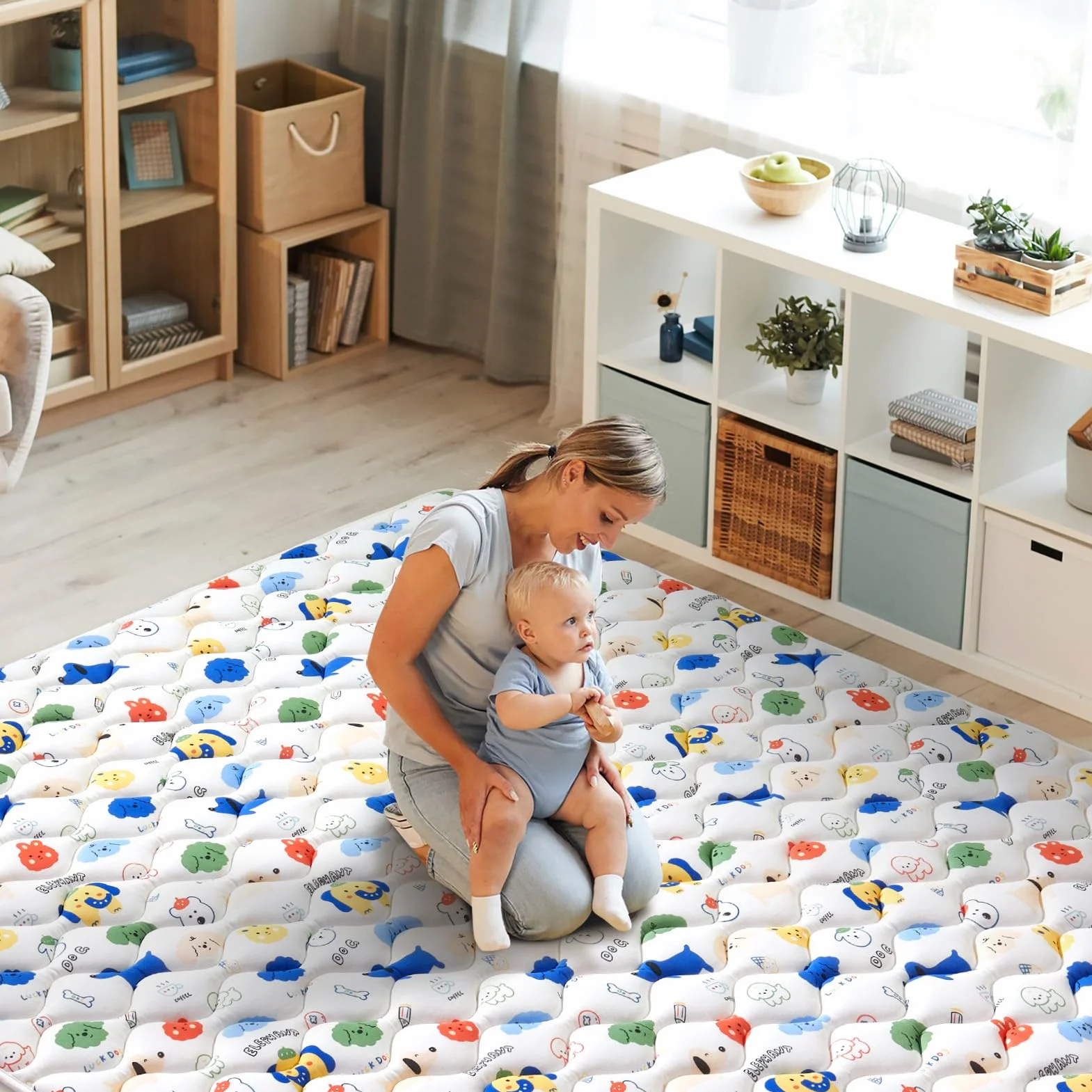 Tapis D'Éveil Bébé Pliable Epais 150x180cm Antidérapant Mousse Premium