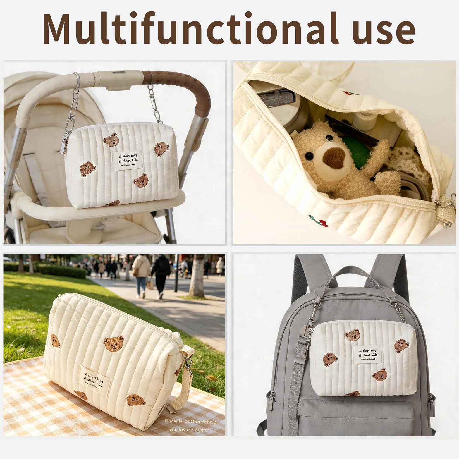 Sac à Langer Bébé Universel 25x17x10 cm Trousse de Toilette Bébé et Soin Portable Voyage