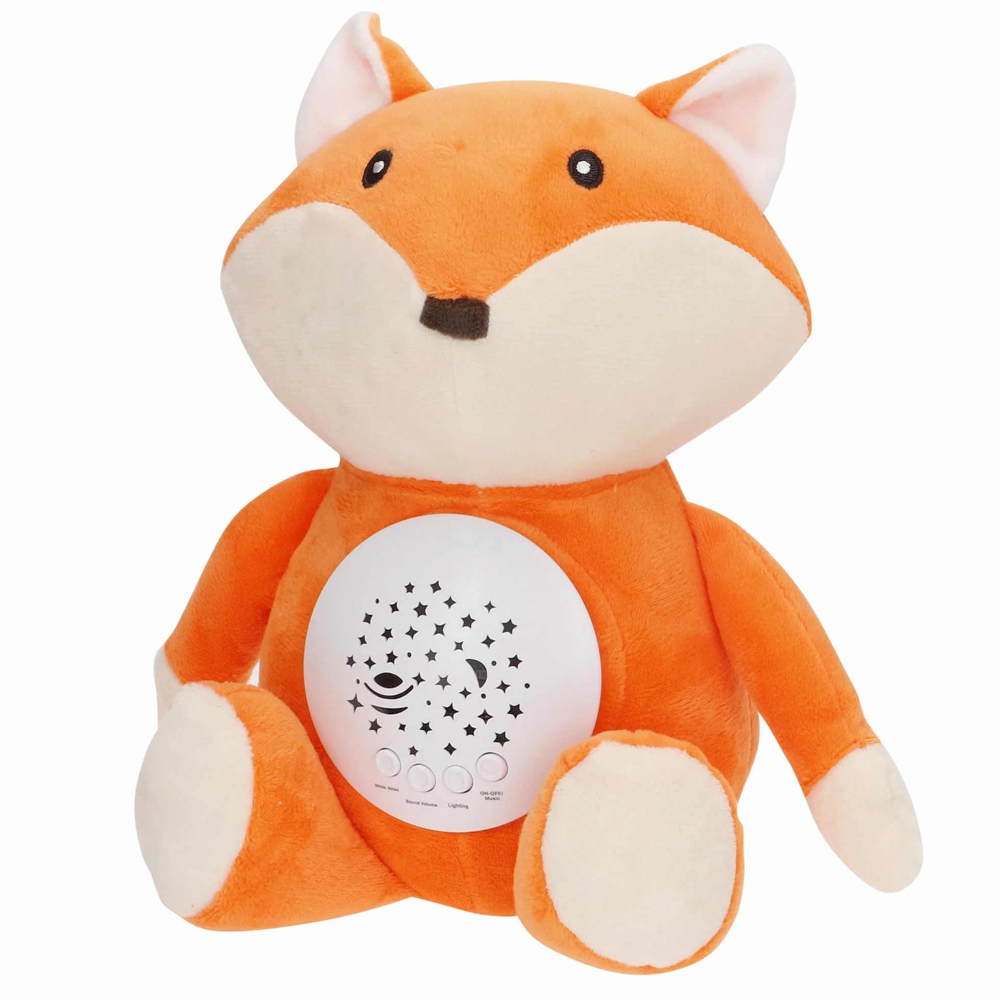 ColorBaby Genial Baby Projecteur étoiles renard 27 cm Veilleuse minuteur Peluche avec sons bruit blanc bébé