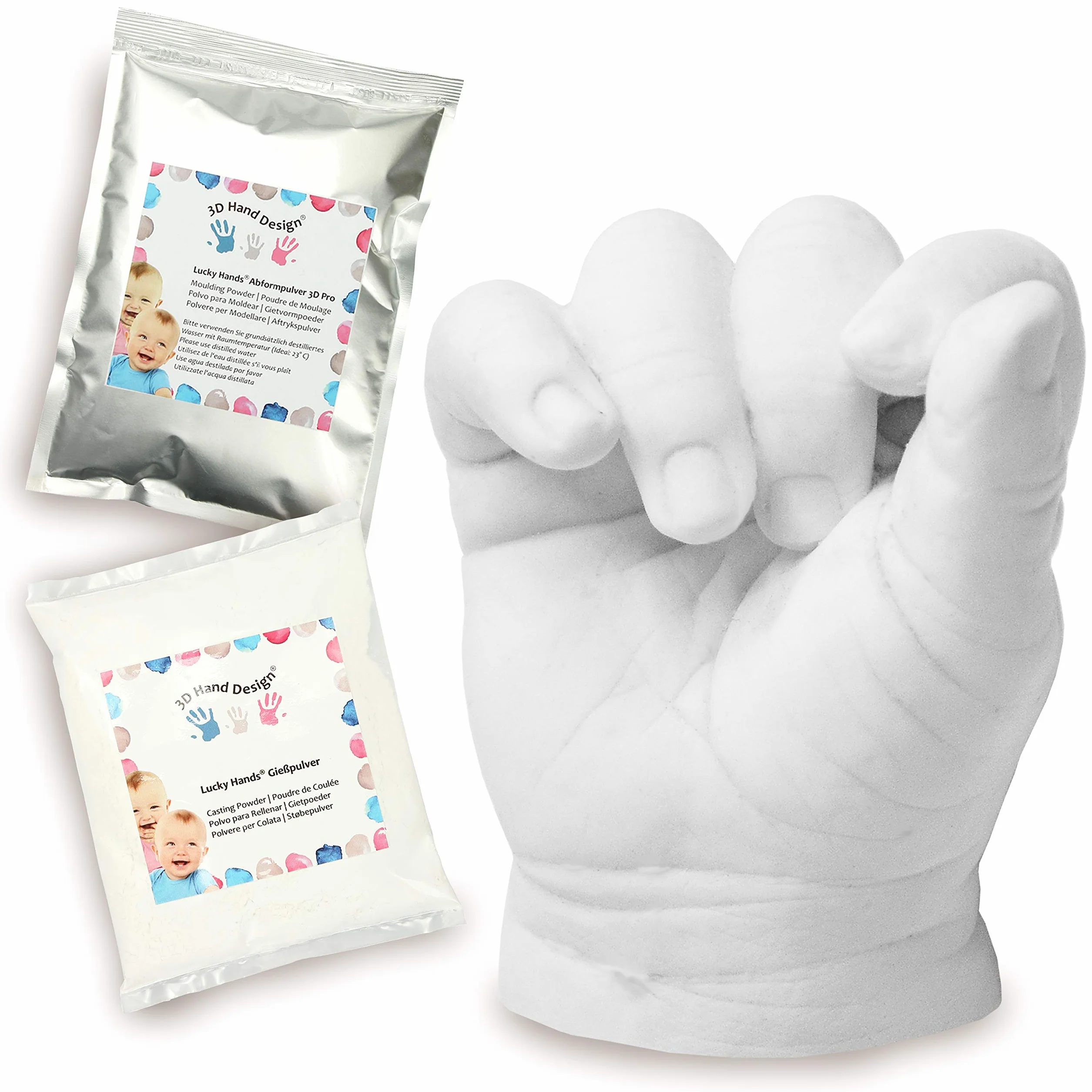 Kit Empreinte Main Bébé 3D DIY – jusqu'à 7 empreintes, doux, sûr, facile, souvenir intemporel
