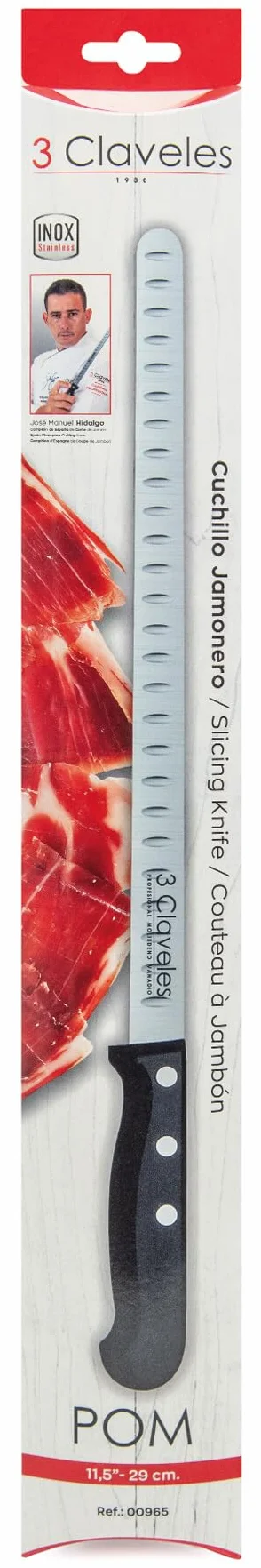 CUCHILLO JAMONERO ALVEOLADO 29 cm - 11,5" D 3C