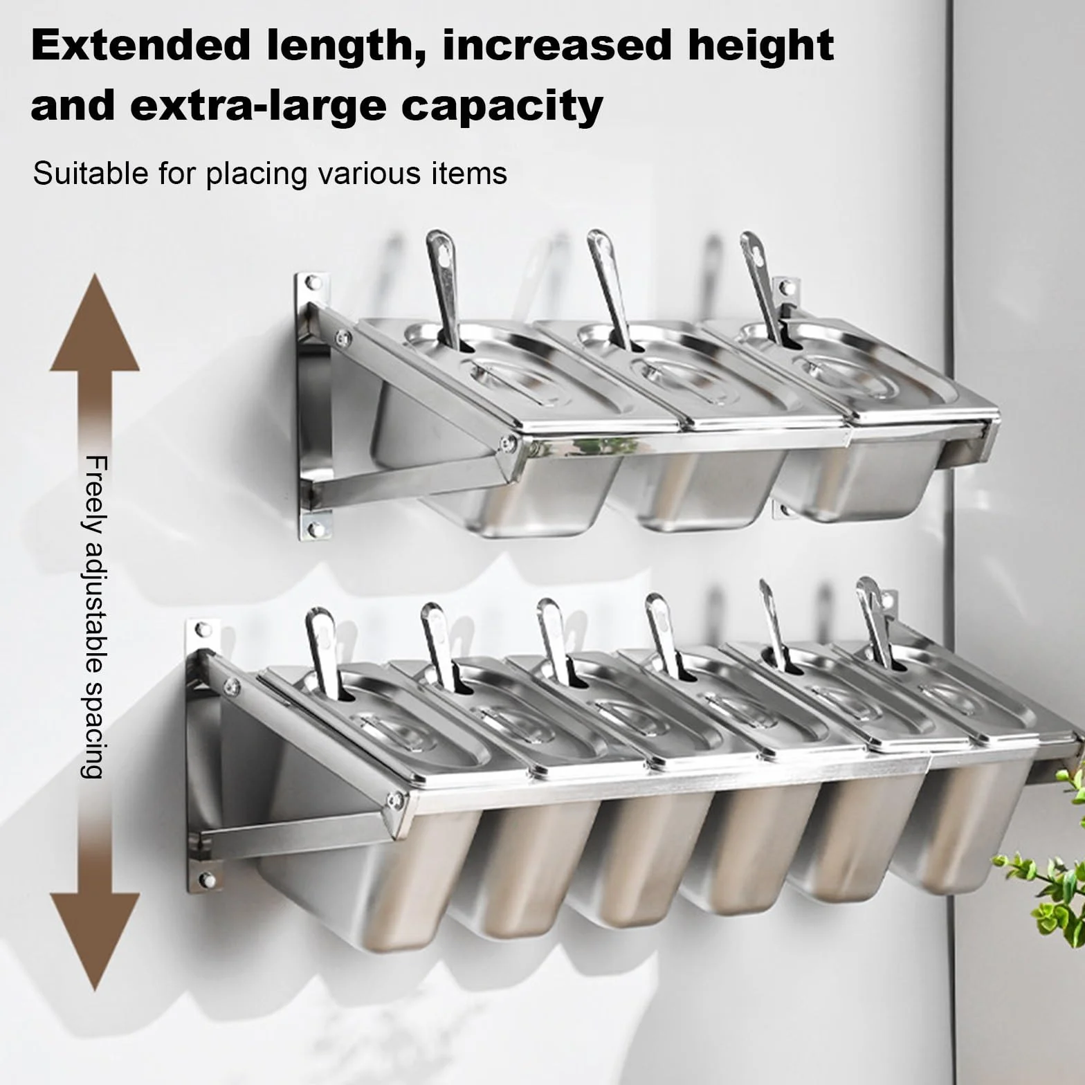 Boîte épices murale amovible inox 6 grilles rangement cuisine