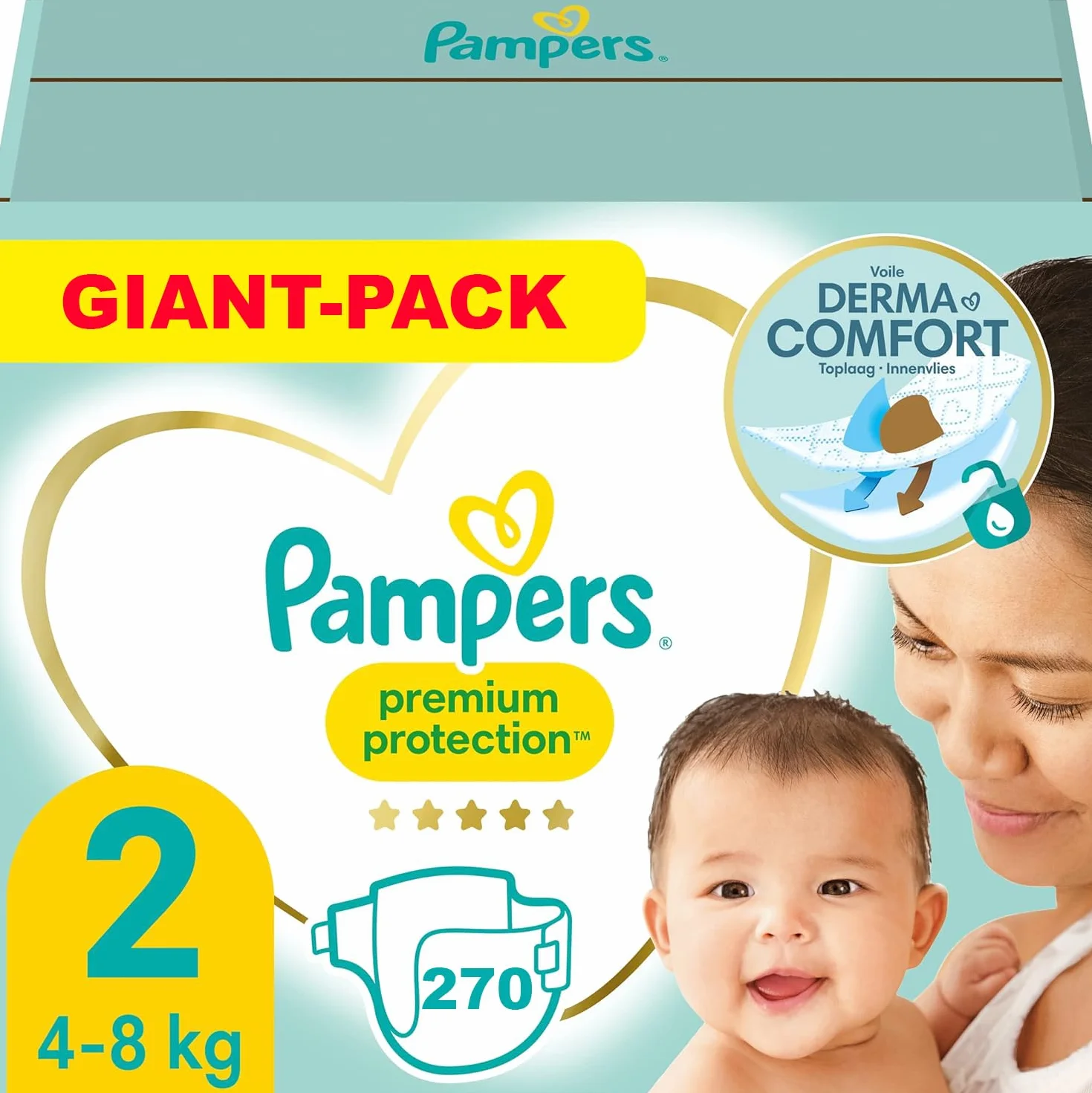 Pampers Premium Protection Taille 2 270 Couches (4-8 kg)