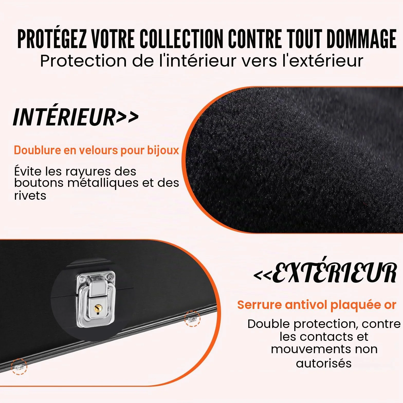 VEVOR Présentoir pour Maillot de Sport 610x812x40 mm, Boîte à Ombre Verrouillable, Protection UV 98% Verre PC