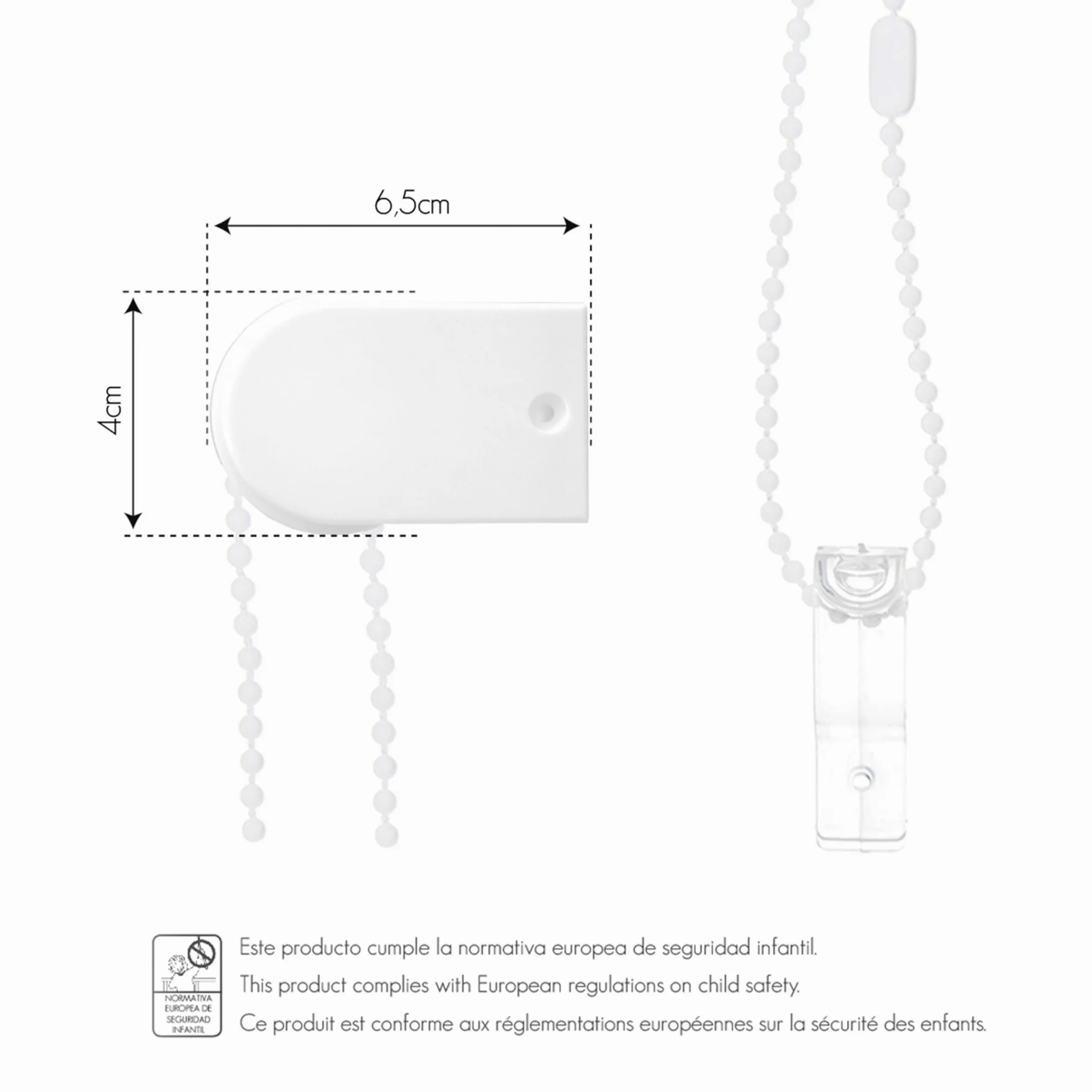 Blindecor Store Enrouleur translucide sur Mesure Store Enrouleur sur Mesure Blanc cassé 125 x 250 cm Dimensions du Tissu 122 x 245 cm