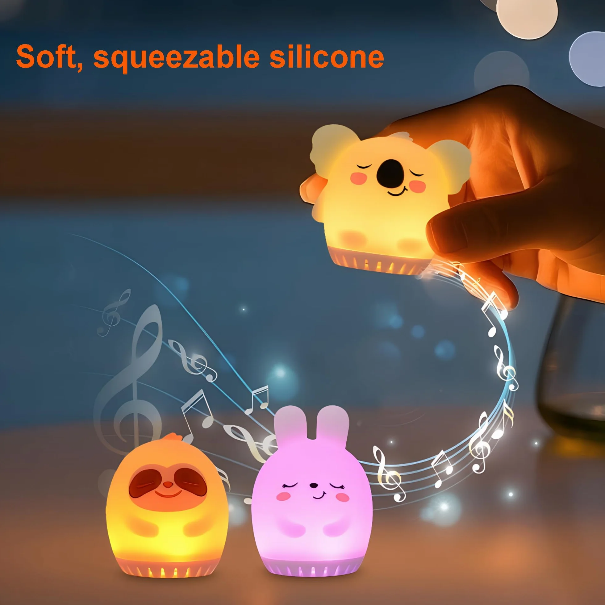 Veilleuse enfant LED silicone koala bruit blanc rechargeable tactile portable