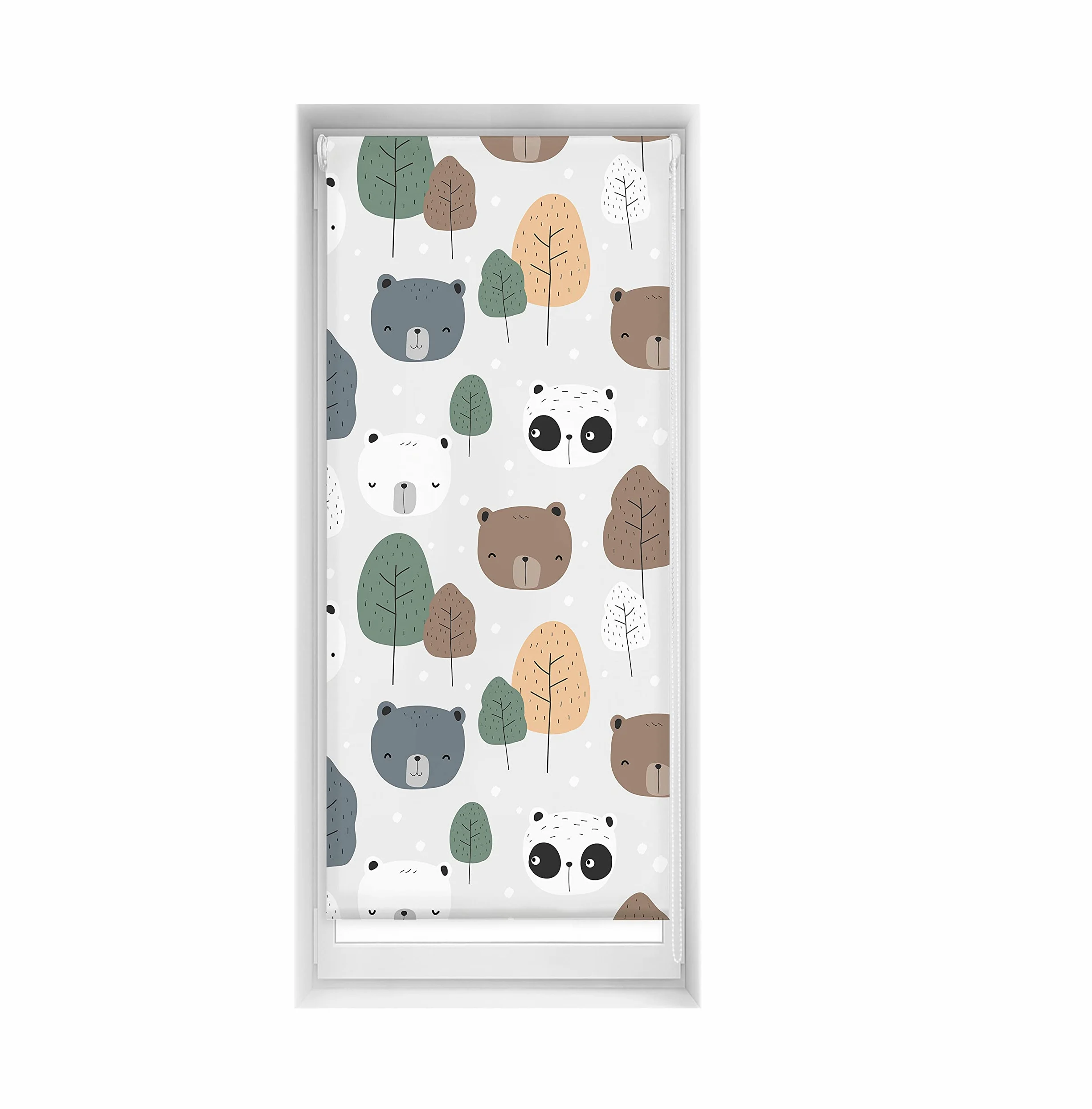 Blindecor Store occultant sans perçage Motif Blackout imprimé numérique Bear 60 x 150 cm Taille du Tissu 57 x 145 cm