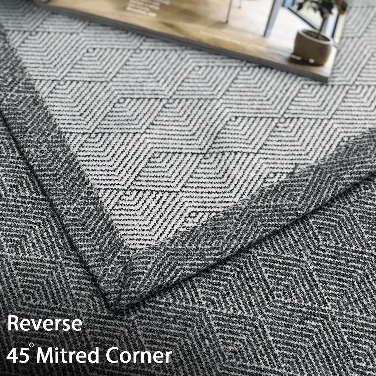 always4u Rideau avec Motifs Géométriques, Filtrage de la Lumière, Faux Laine Double Rideaux Isolation Thermique avec Oeillets pour Chambre à Coucher Salon, L140xH260cm, Texturé, Gris, Lot de 2