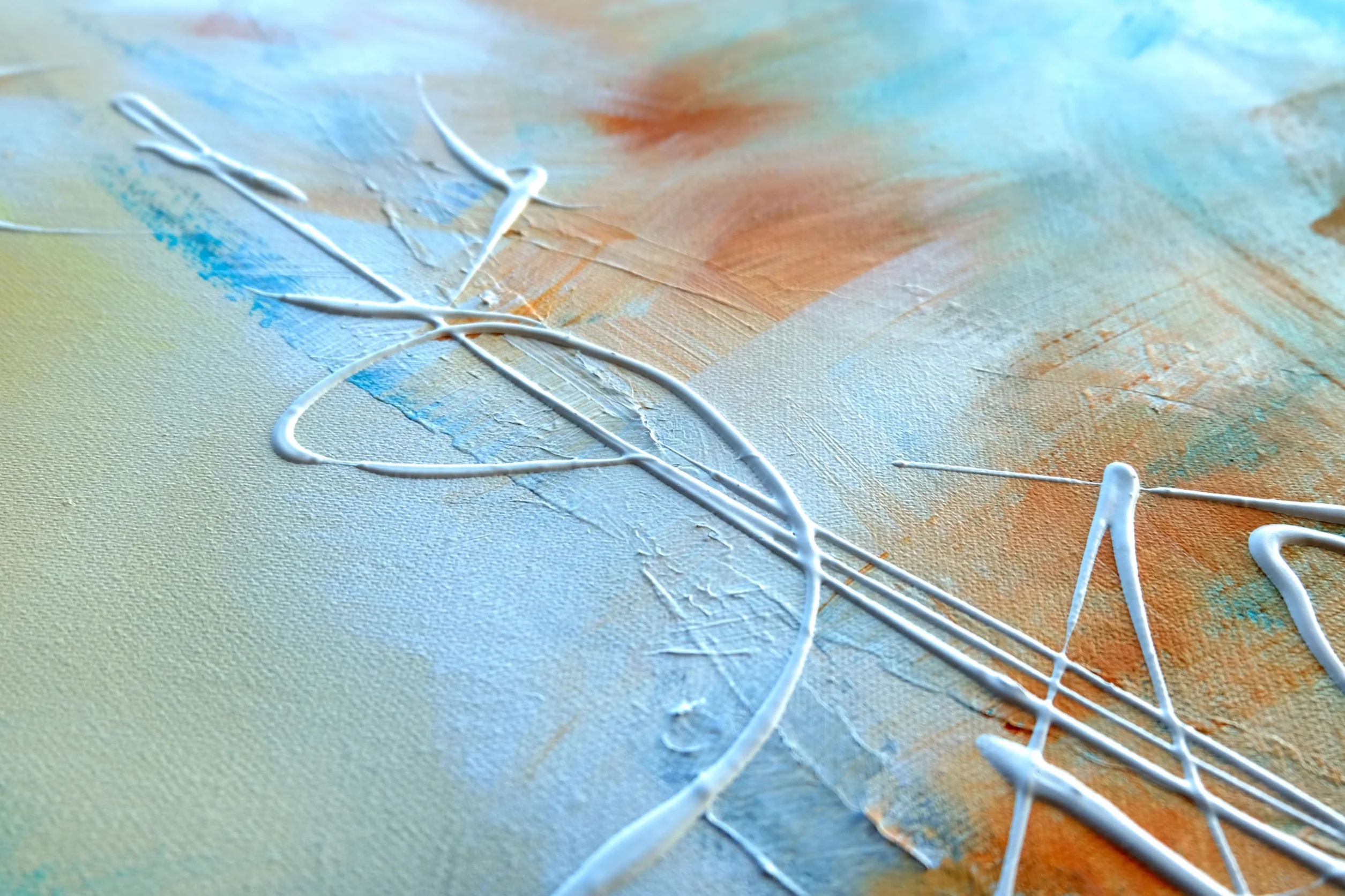 Tableau Peint à la Main 90x60 cm Toile sur Cadre en Bois