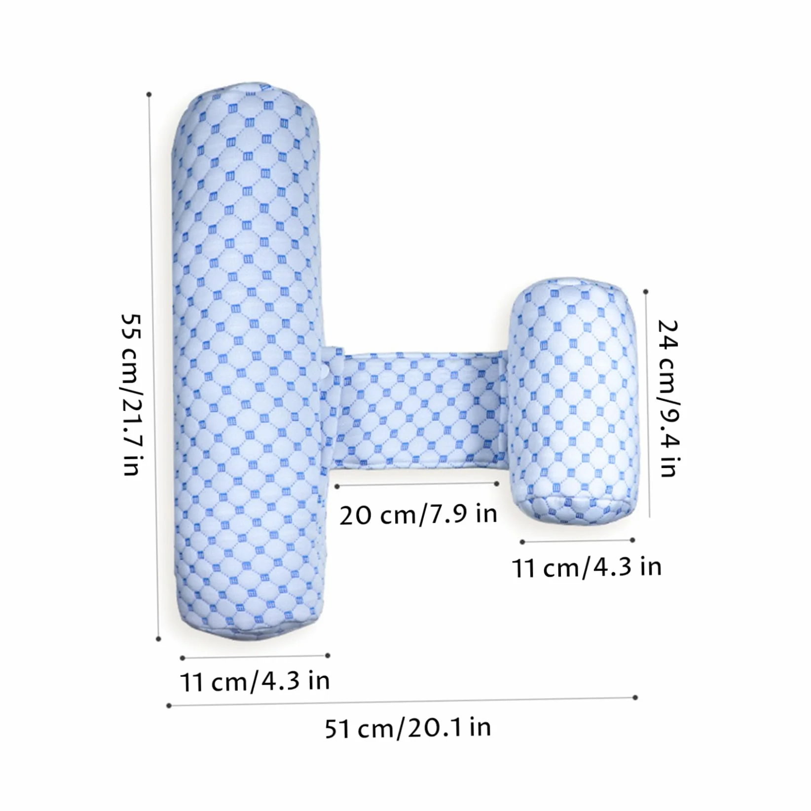 Oreiller Anti-roulis Bébé Réglable Respirant Côté Amovible Lavable Reflux Bleu