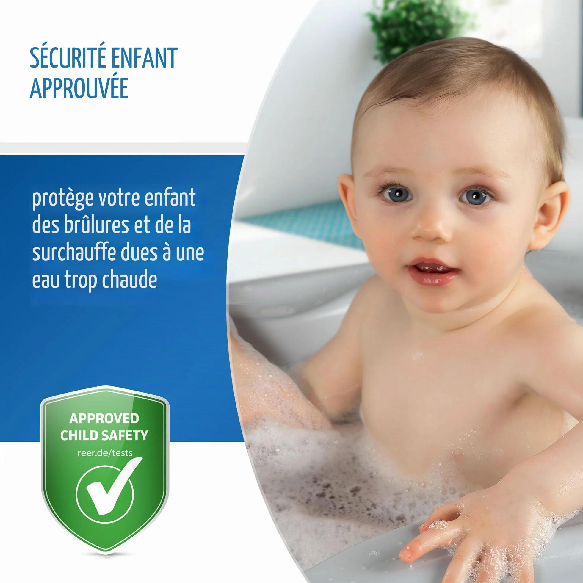 reer MyHappyBath Thermomètre de bain bébé forme baleine - Sans mercure