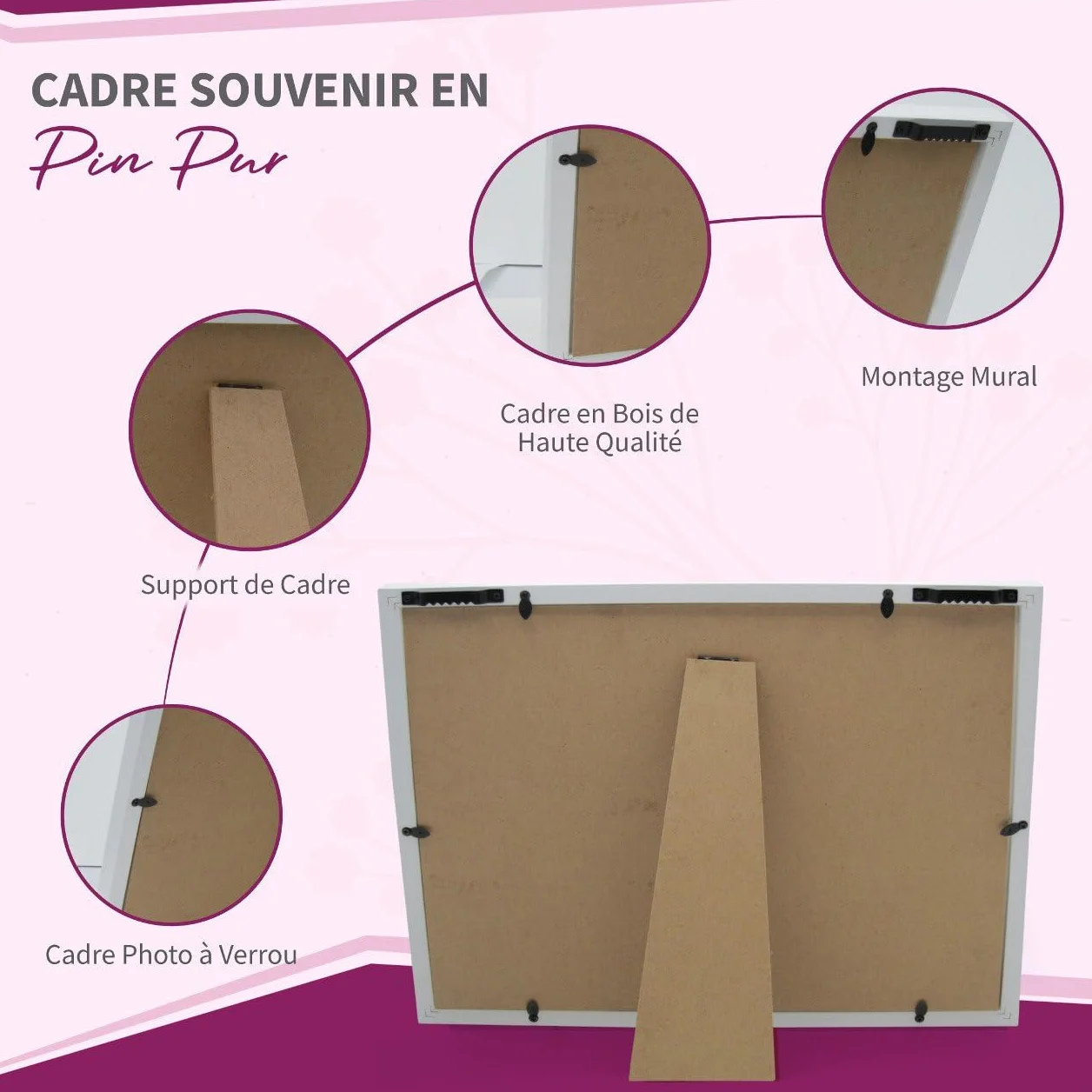 Cadre Photo Souvenir Première Année Bébé 12 Photos Pêle Mêle Kit Empreinte Bébé Cadeau Naissance Personnalisé