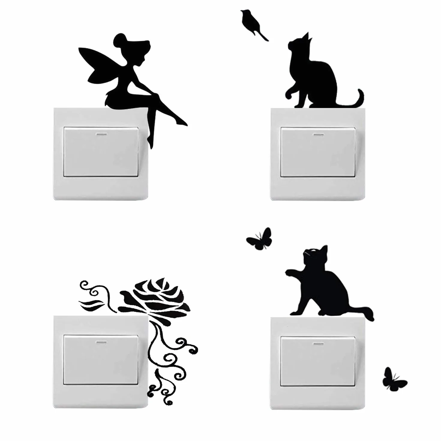 Cartoon Sticker Commutateur Résistant à L'eau PVC Switch Socket Décorations Stickers Muraux Art Mural Wall Sticker