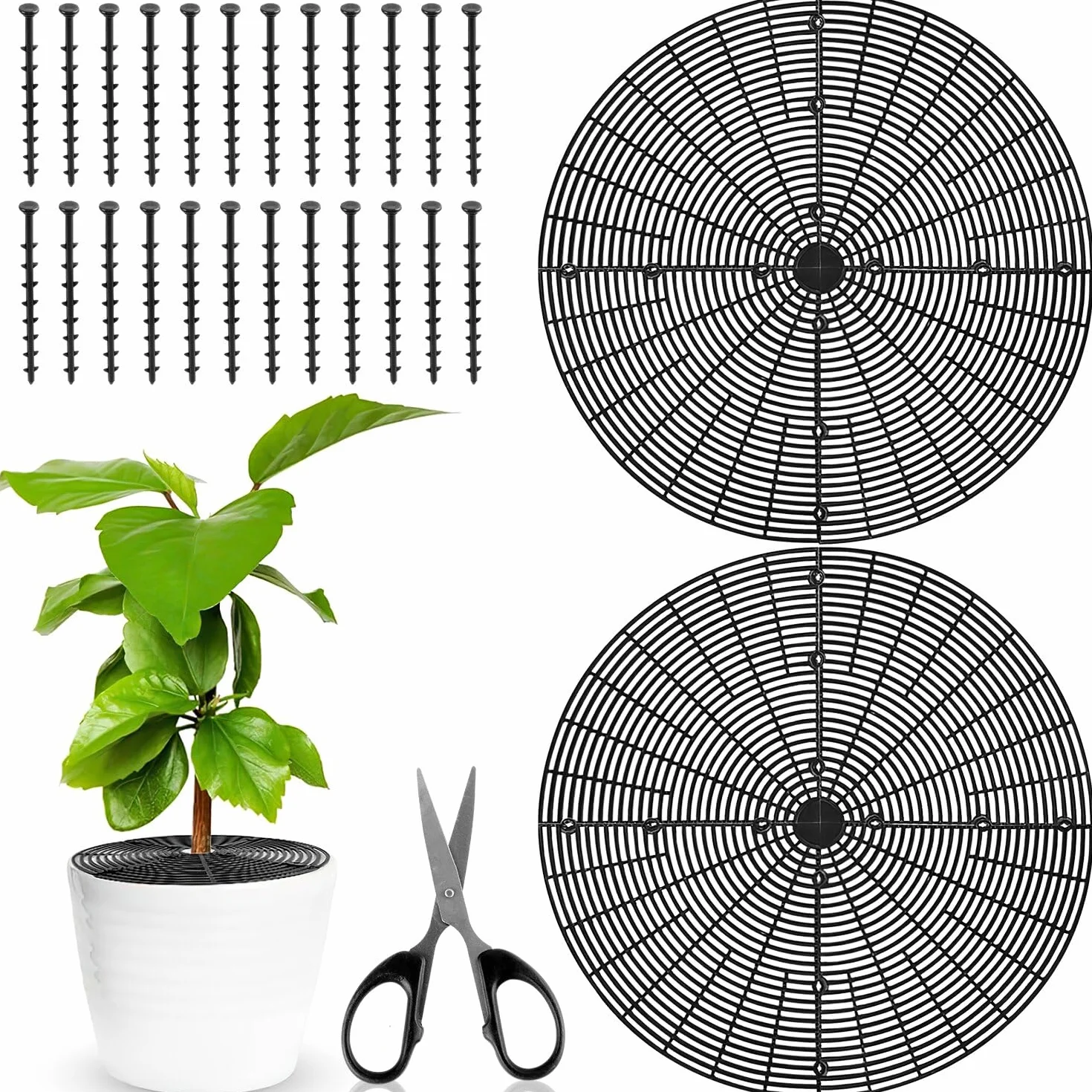 Grille Protection Plante 52cm 2pcs Chat Non Toxique Pot de Fleurs