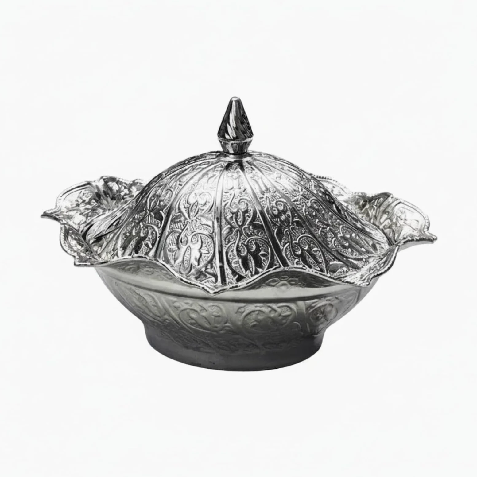 Boîte à Sucre Turque Gaufré Sucrier avec Couvercle Vintage Récipient pour Collectionneurs, Extra Large Et Épais