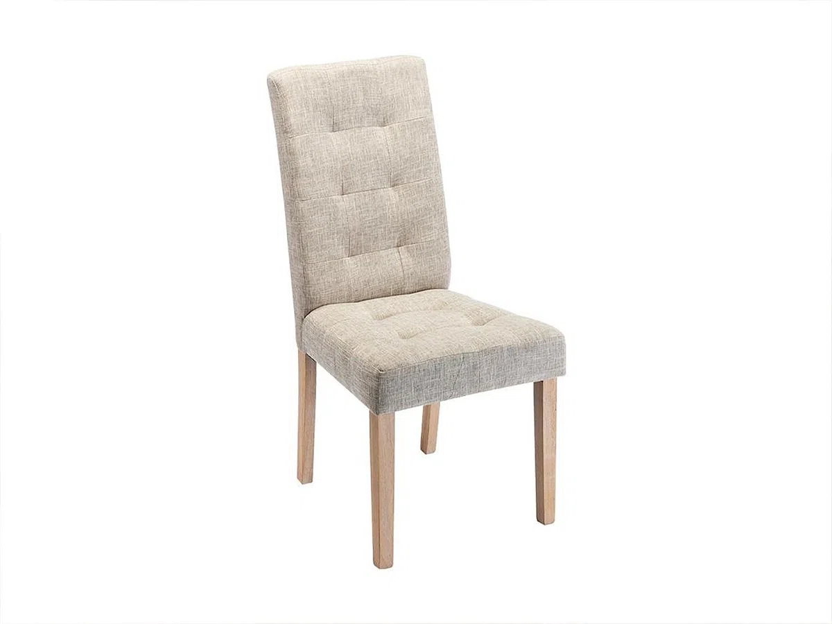 Vente-unique - Lot de 2 chaises en Tissu et Bois - Beige - VILLOSA - Salle à Manger
