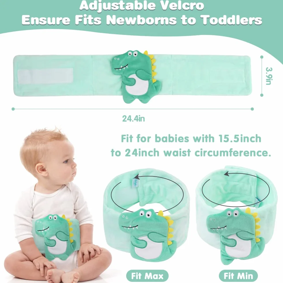Hilph Ceinture Bouillotte Bebe Gel Colique Ajustable Thermothérapie Dinosaure Vert