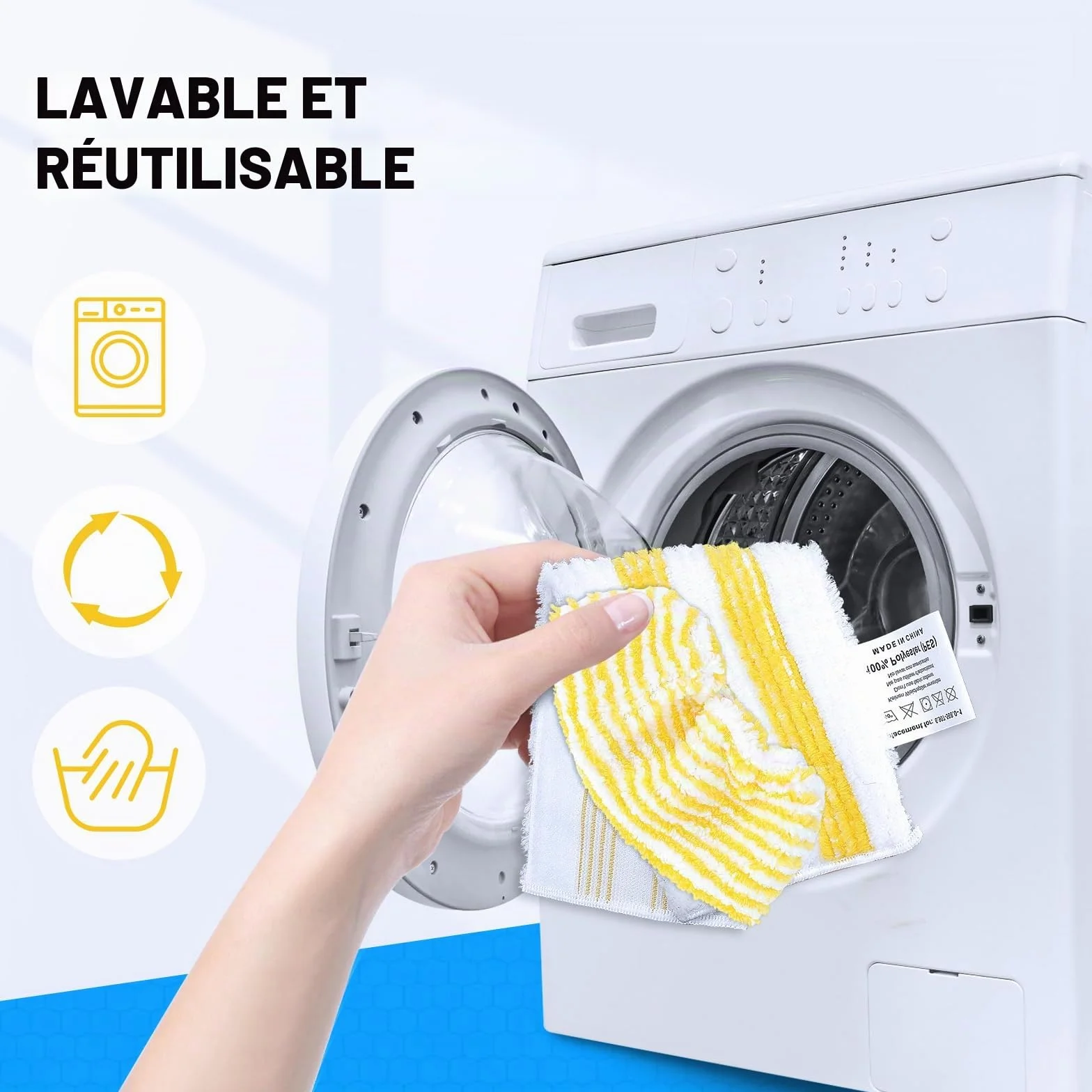 KEEPOW Ensemble de chiffons en microfibres compatible Kärcher EasyFix SC 1 SC 2 SC 3 SC 4 SC 5
