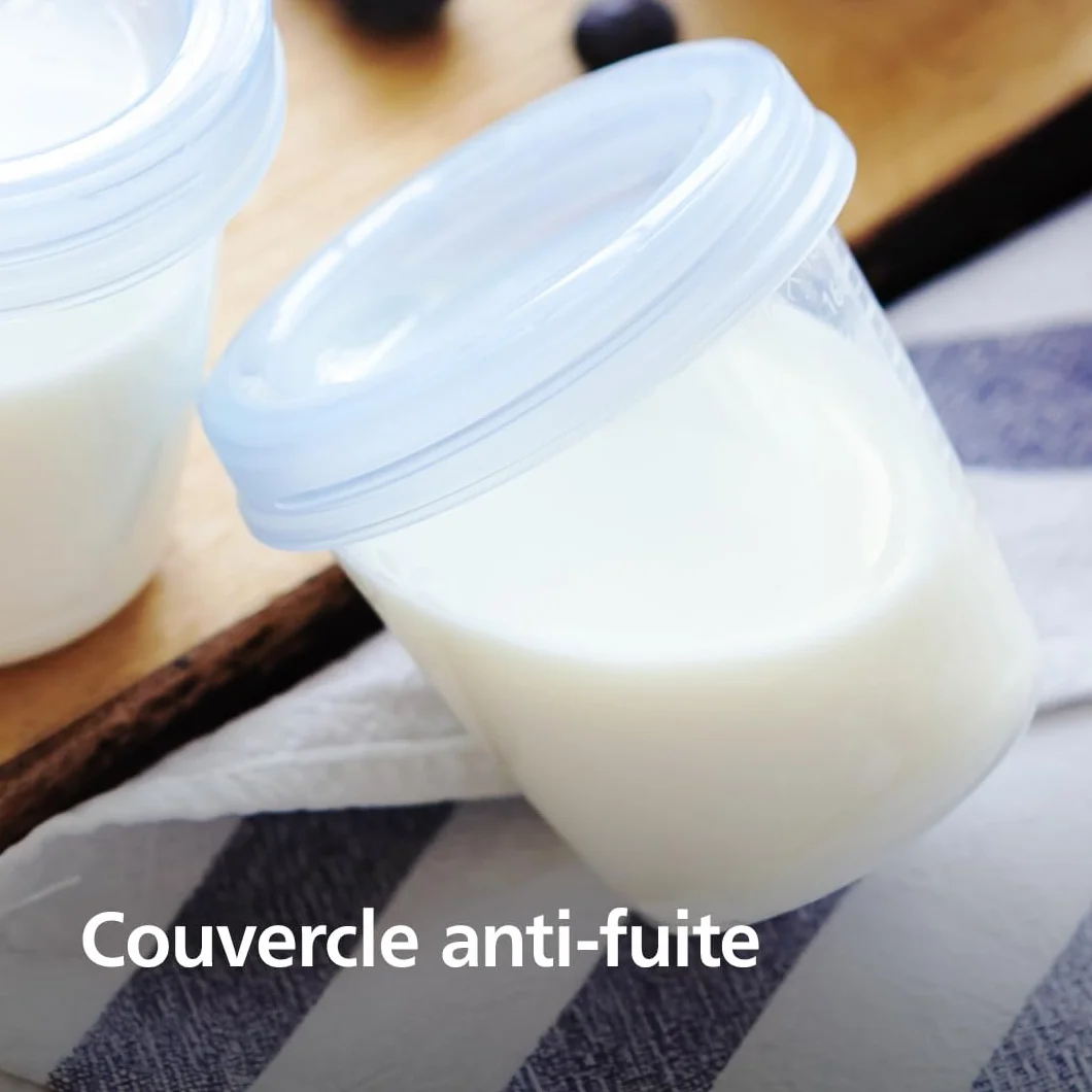 Philips Avent SCF721/20 Pots de conservation 180 ml 240 ml avec couvercles cuillère de sevrage