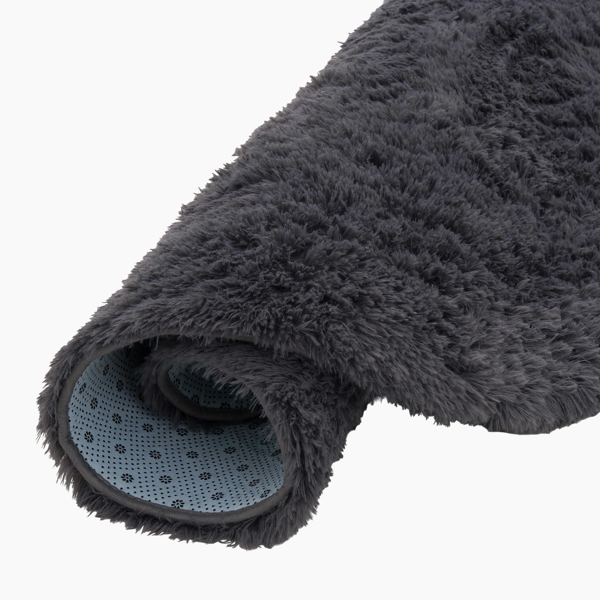 Pergamon Tapis Shaggy Fluffy Rond Anthracite – Tapis à Poils Longs Extra Doux, Tapis de Salon Moderne, Moelleux et Facile d’Entretien