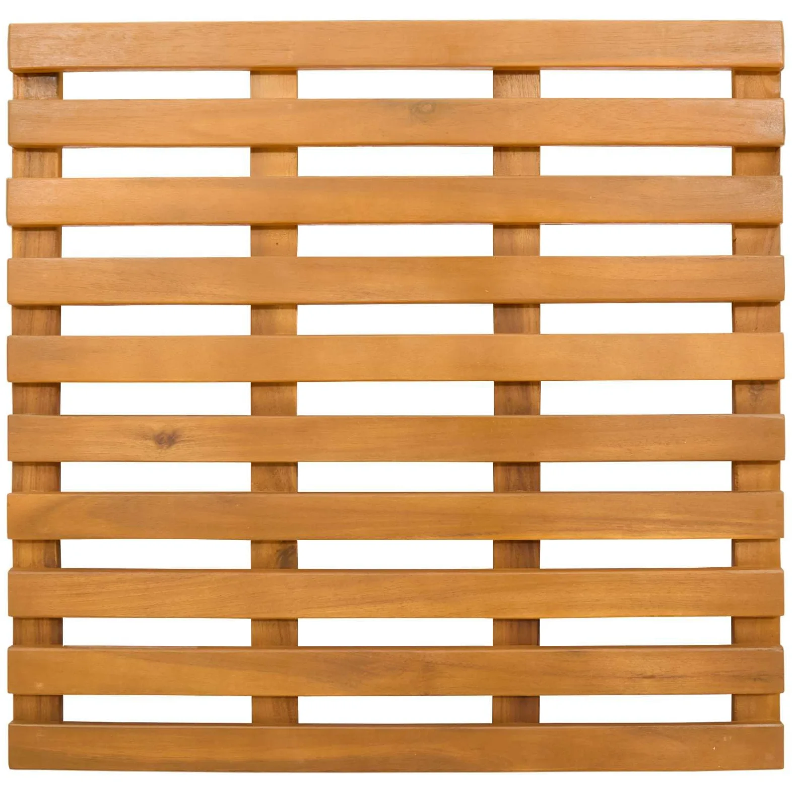 Lot de 2 tapis de bain uni, marron, en bois, 50 x 48 x 2,5 cm, antidérapant, absorbant, avec design ventilé, pour salle de bain, douche, sauna, chambre d'amis, protection confortable contre l'humidité