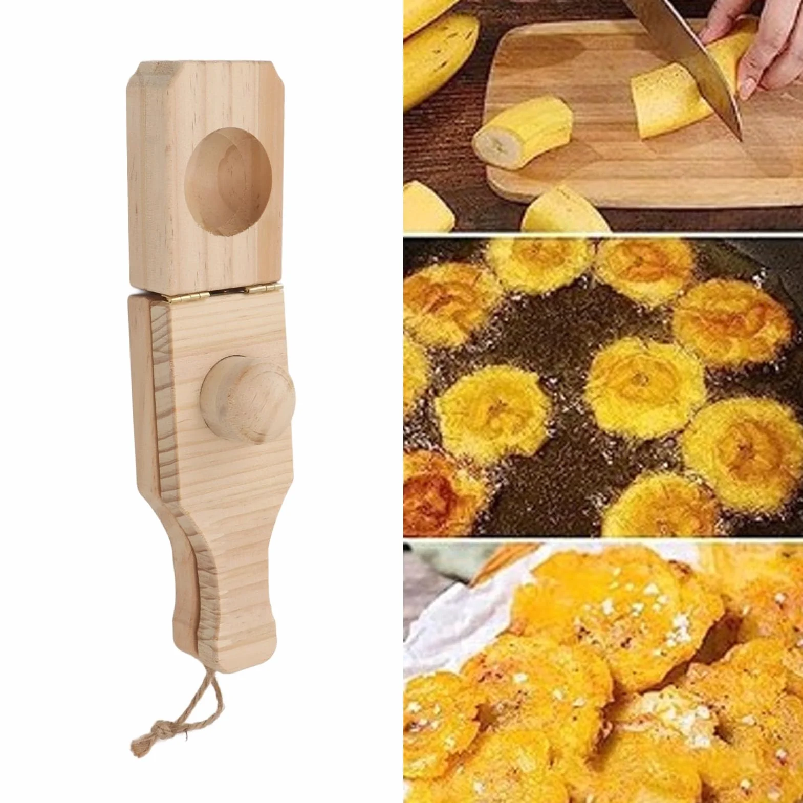 Haoideo Presse à Bois Plantain Tostonera 2 en 1 pour Tostones, Chips et Tasses